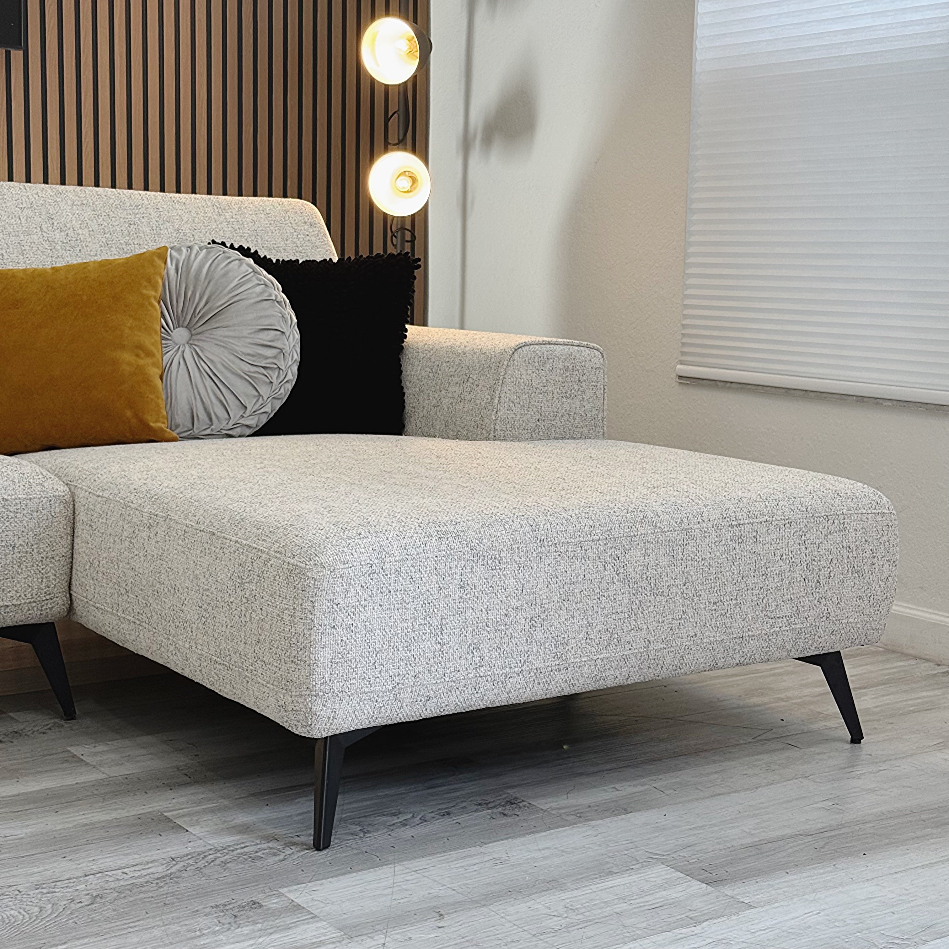 Alina Beige Fabric Right Chaise Sectional