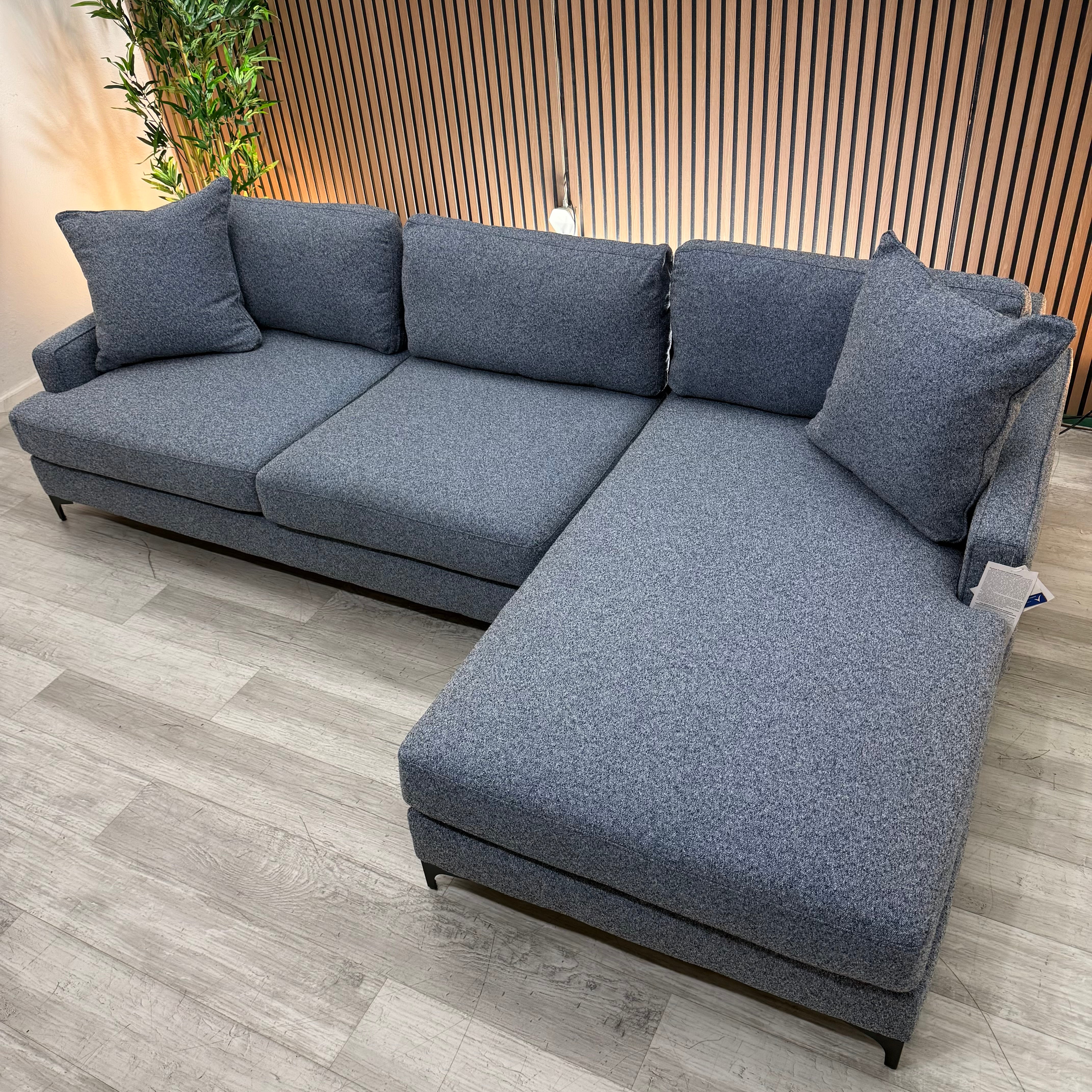 Blue Fabric Sectional Couch