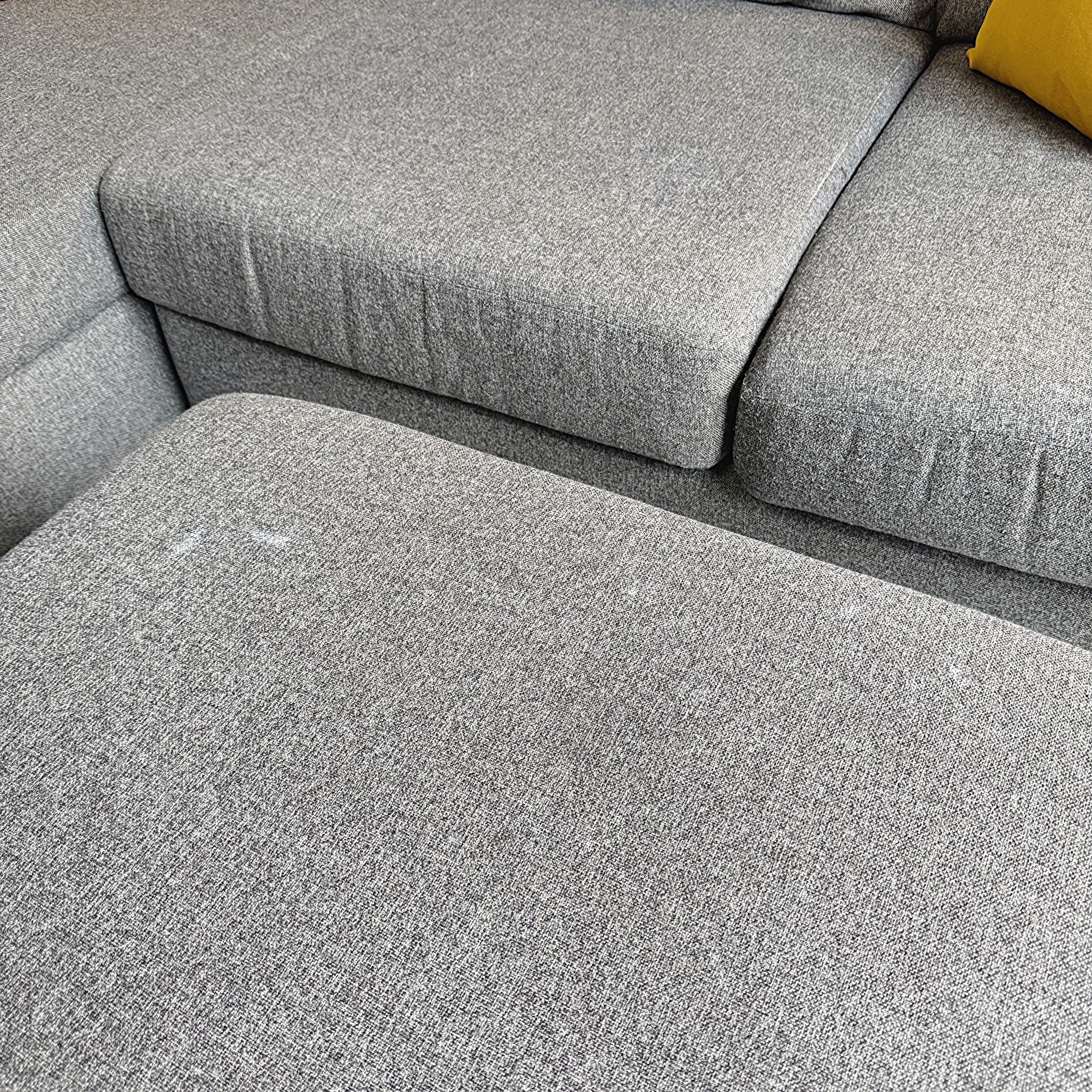 Sectional Couch with Ottoman – Dark Gray Fabric