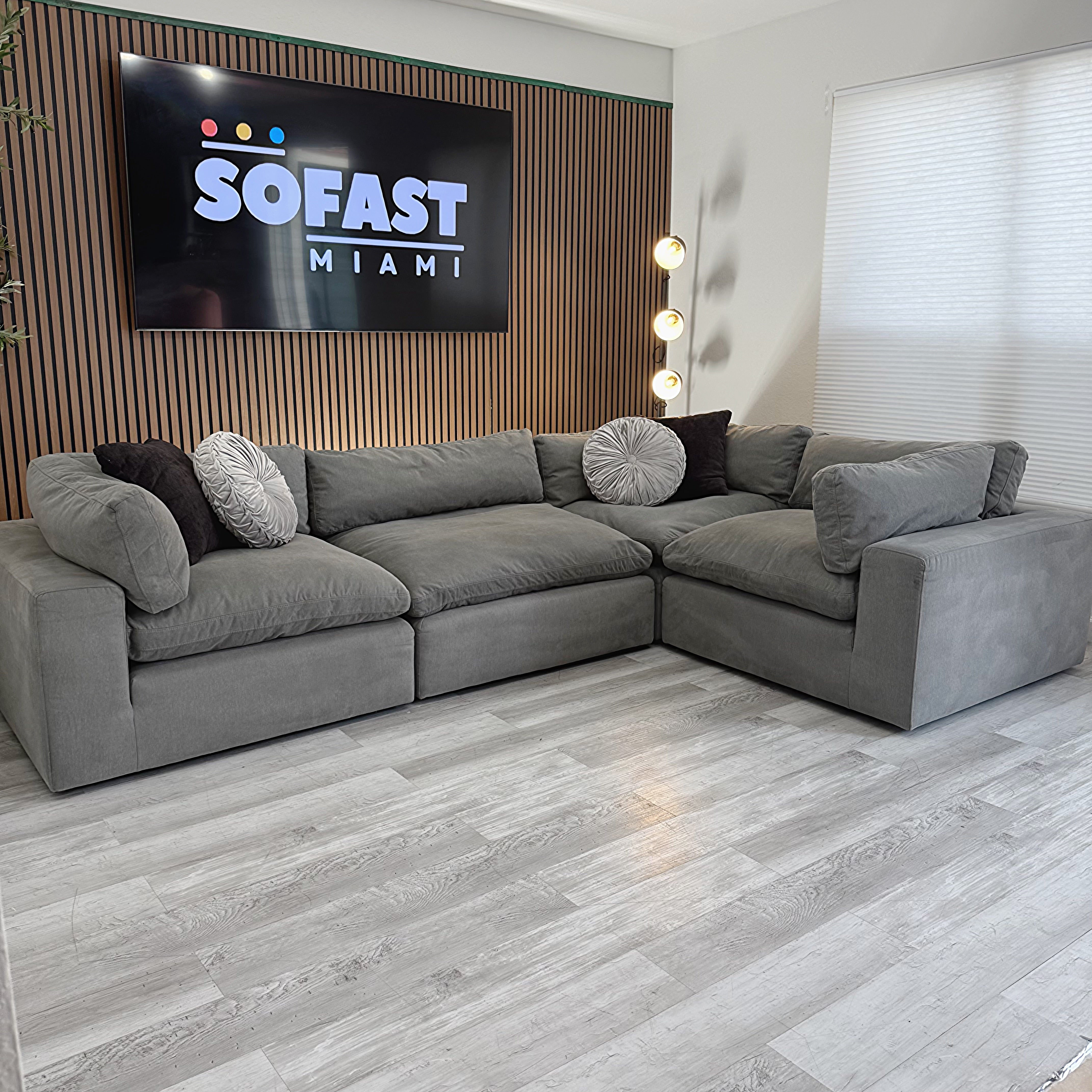 Bloom 4-Piece Modular Sofa – Performance Fabric Gray