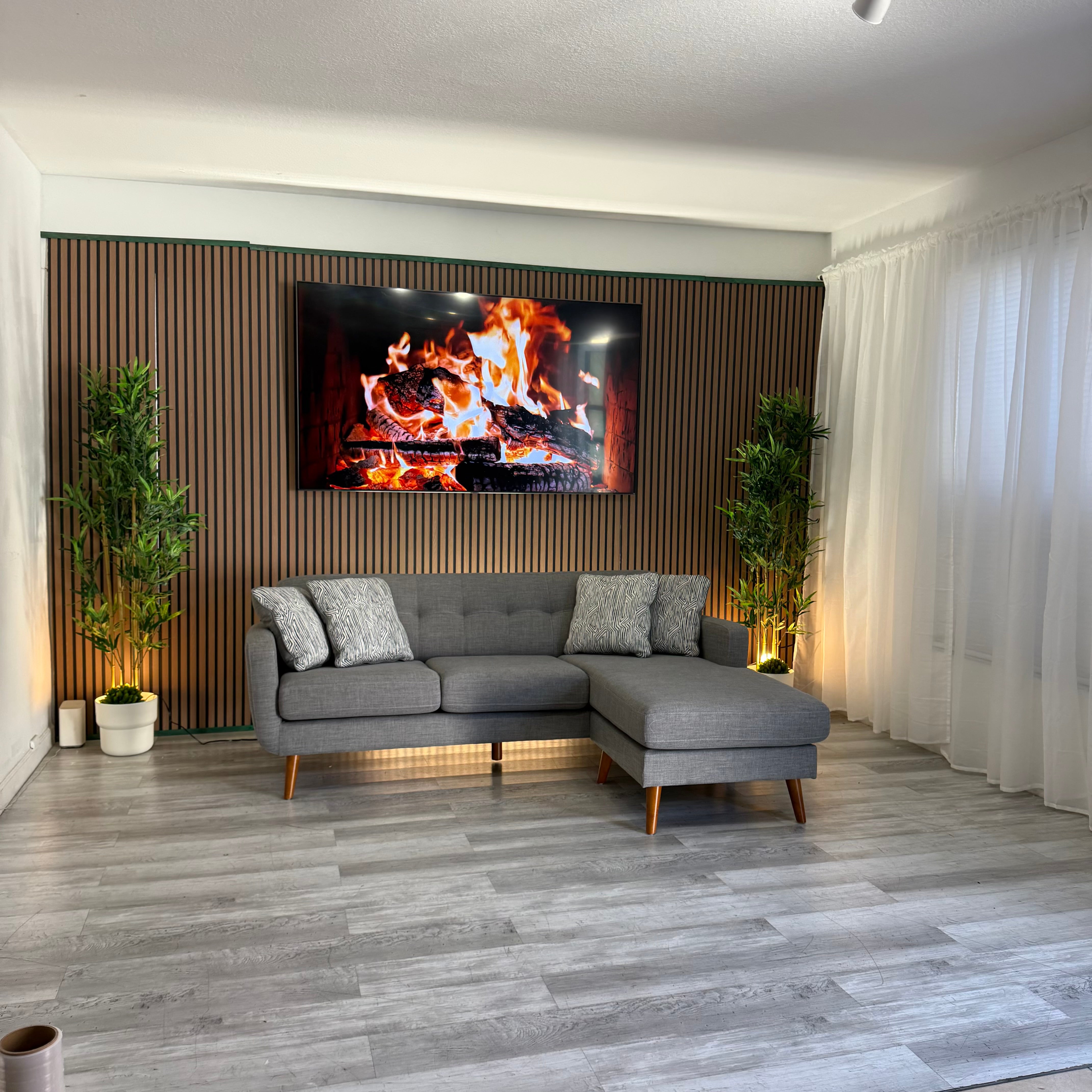 Sectional Couch Reversible Gray