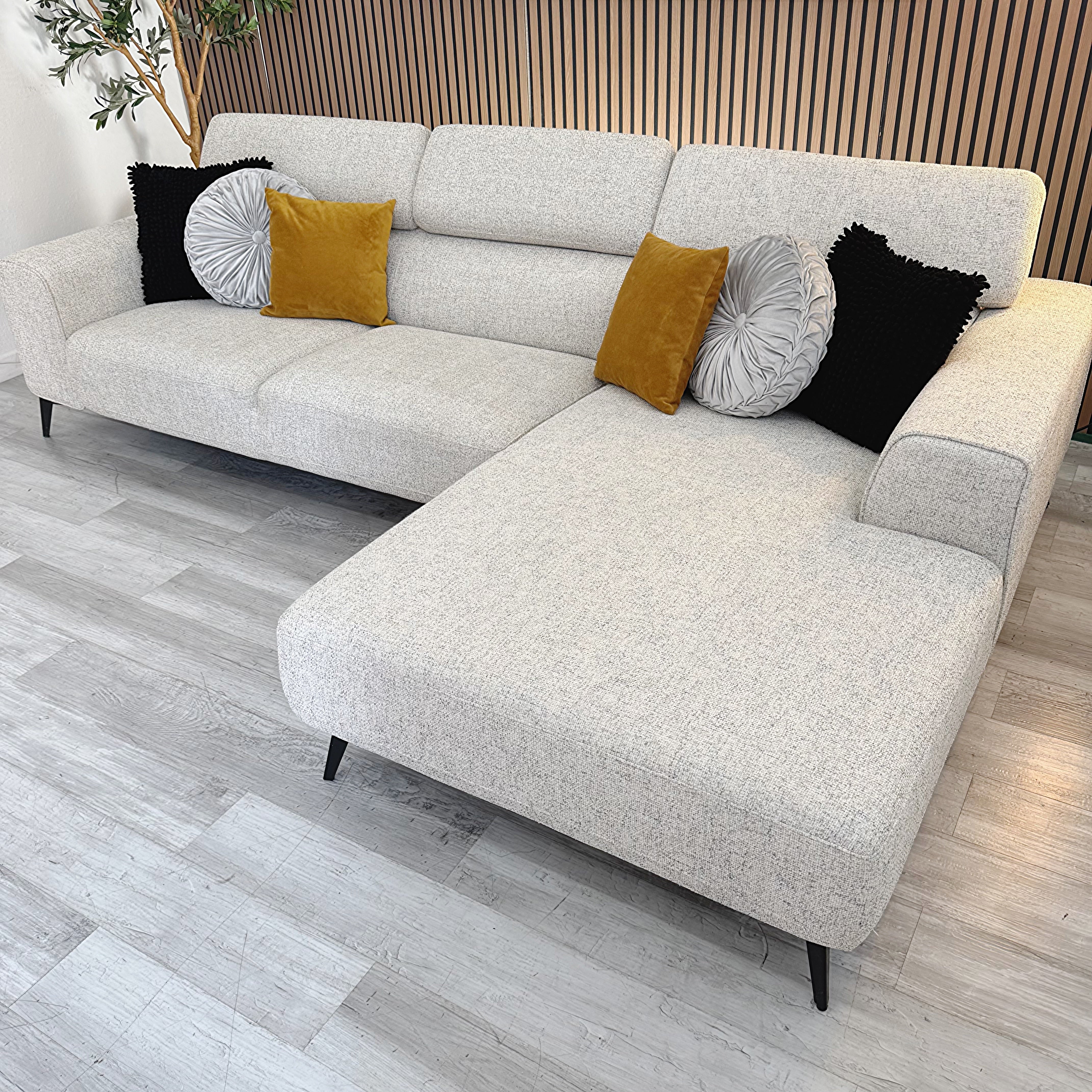 Alina Beige Fabric Right Chaise Sectional