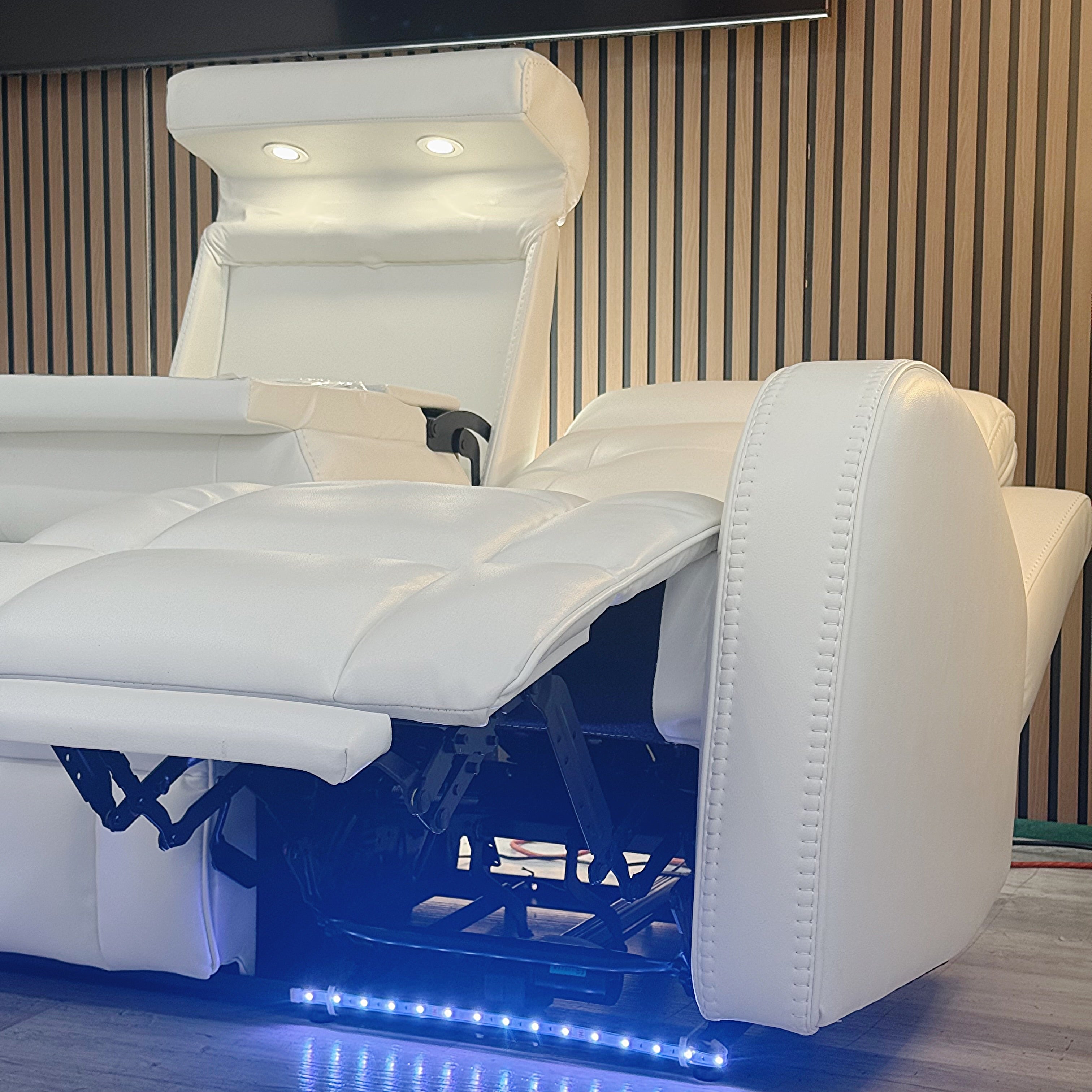 Omega White Micro Power Reclining Sofa