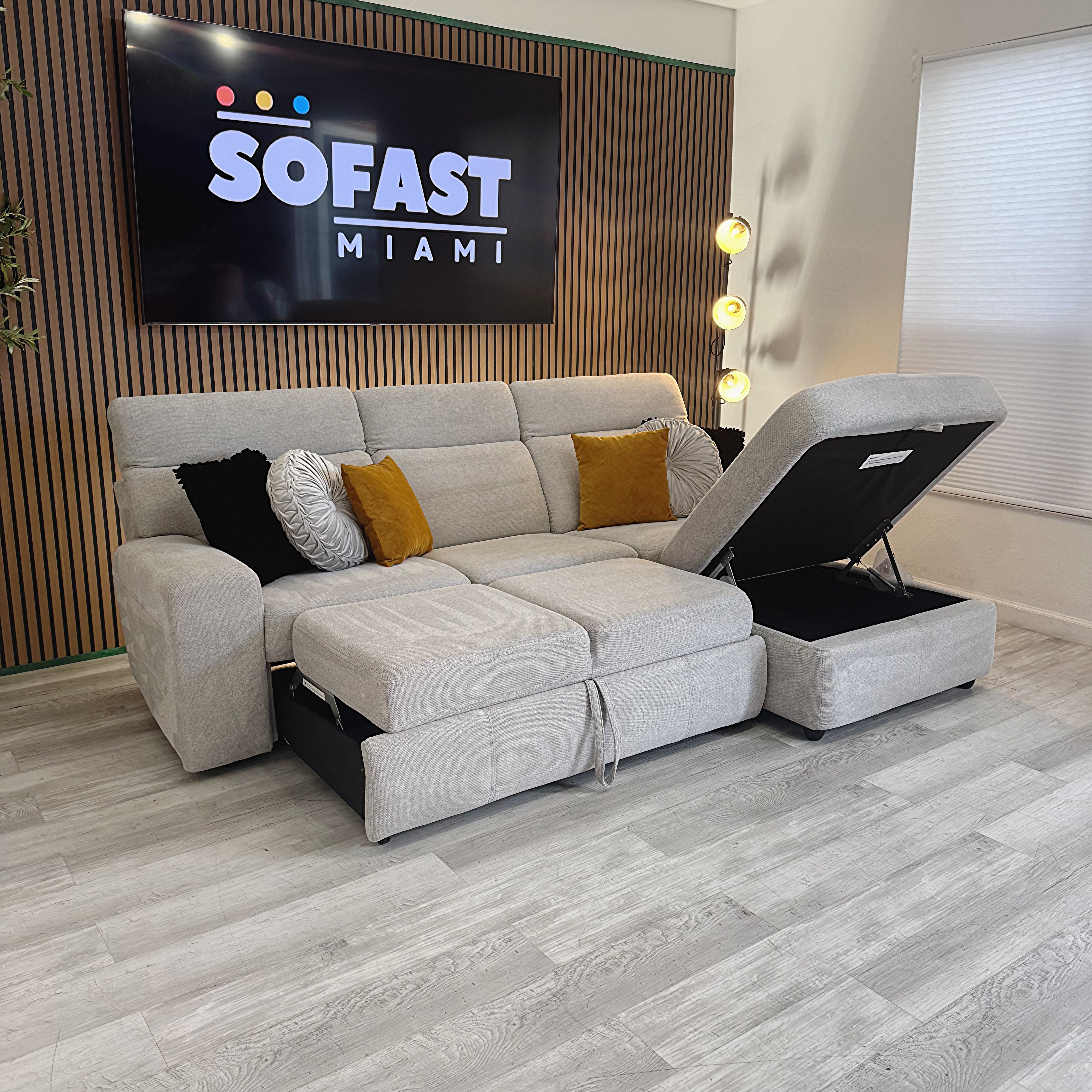 Sectional Sleeper L-Shaped - Right Storage Chaise