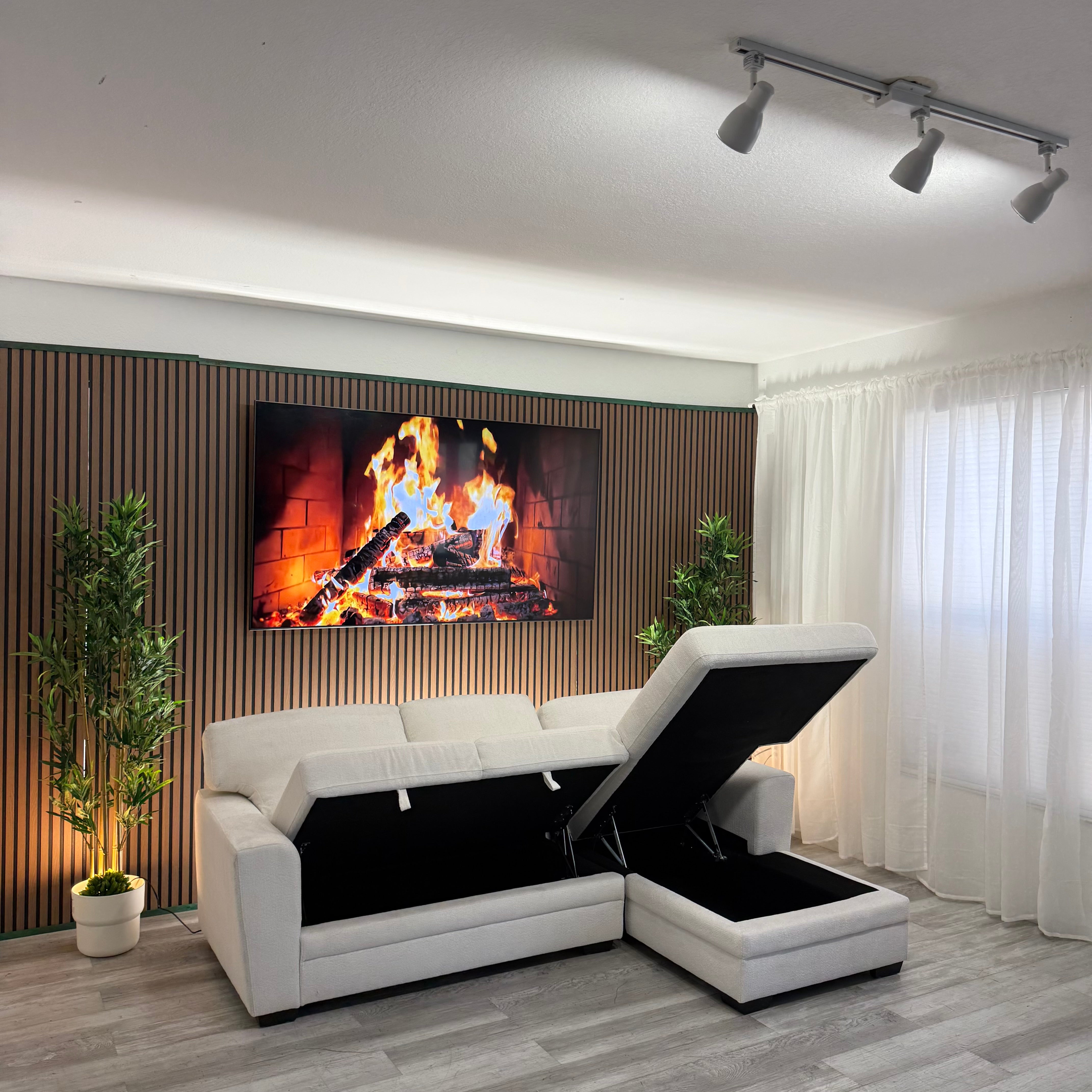 Sectional Couch Beige Full Storage