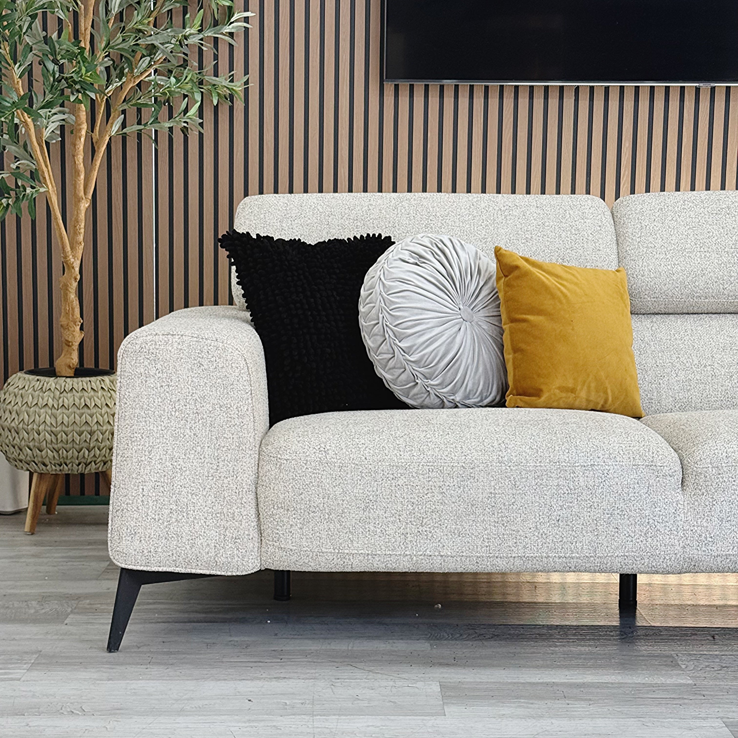 Alina Beige Fabric Right Chaise Sectional