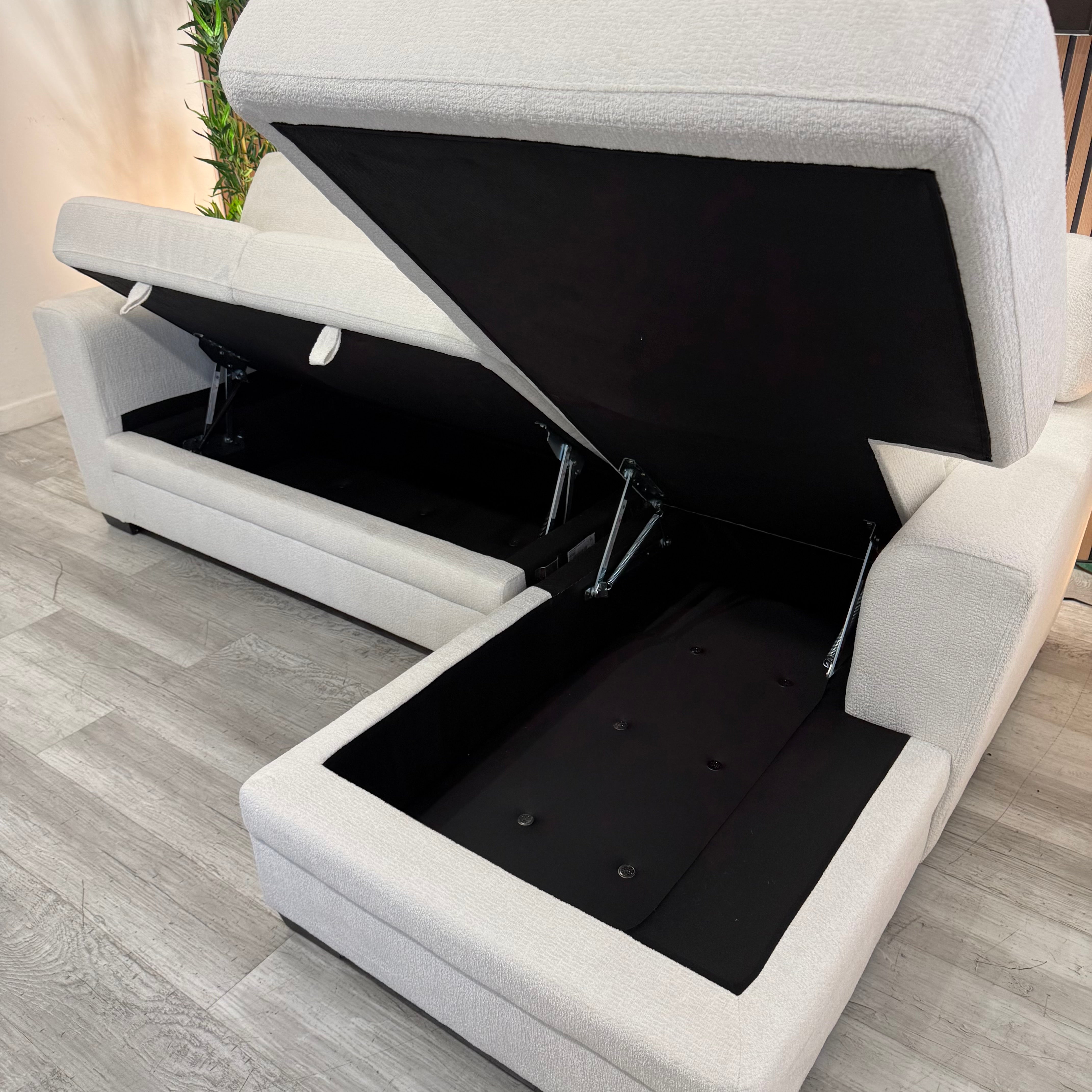 Sectional Couch Beige Full Storage