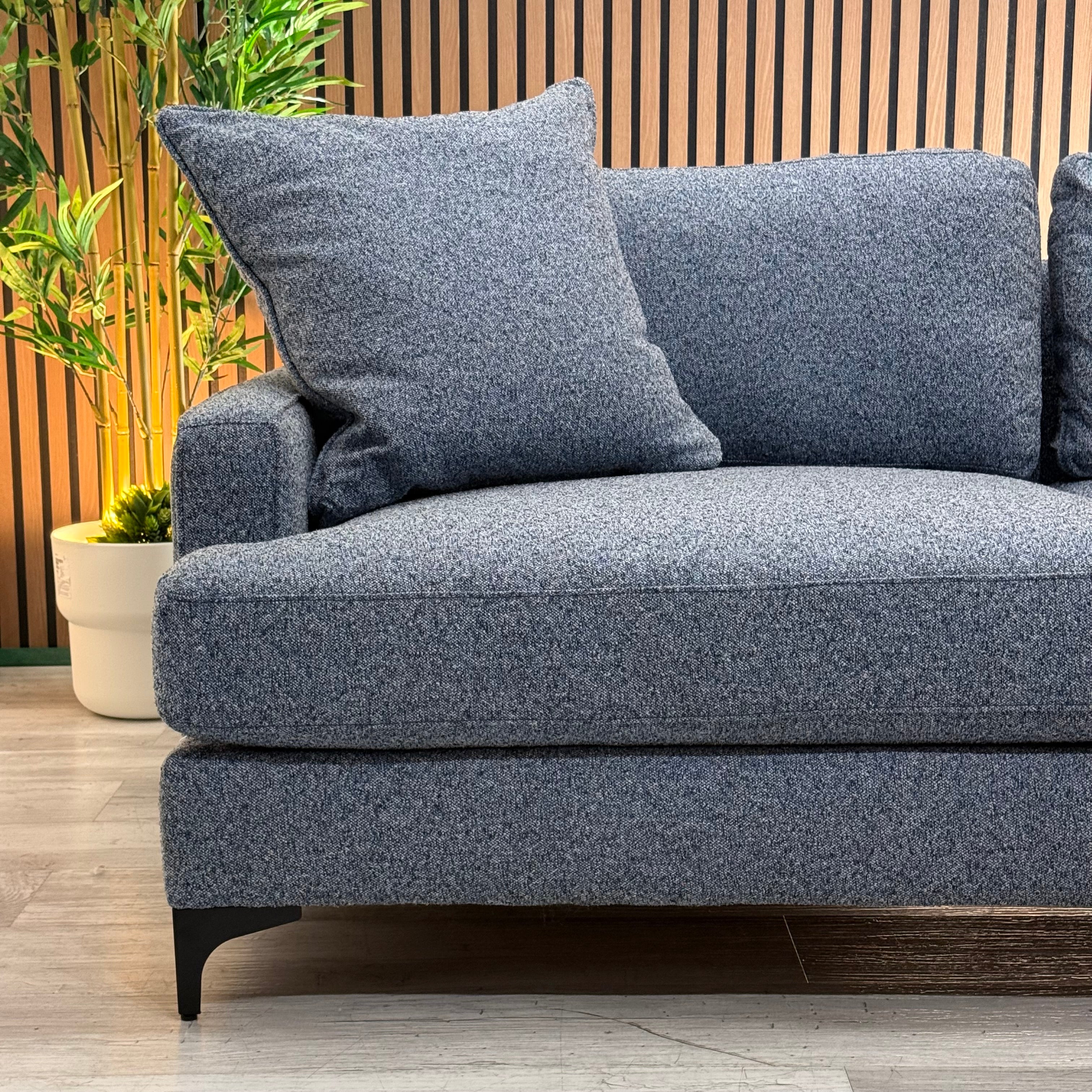 Blue Fabric Sectional Couch