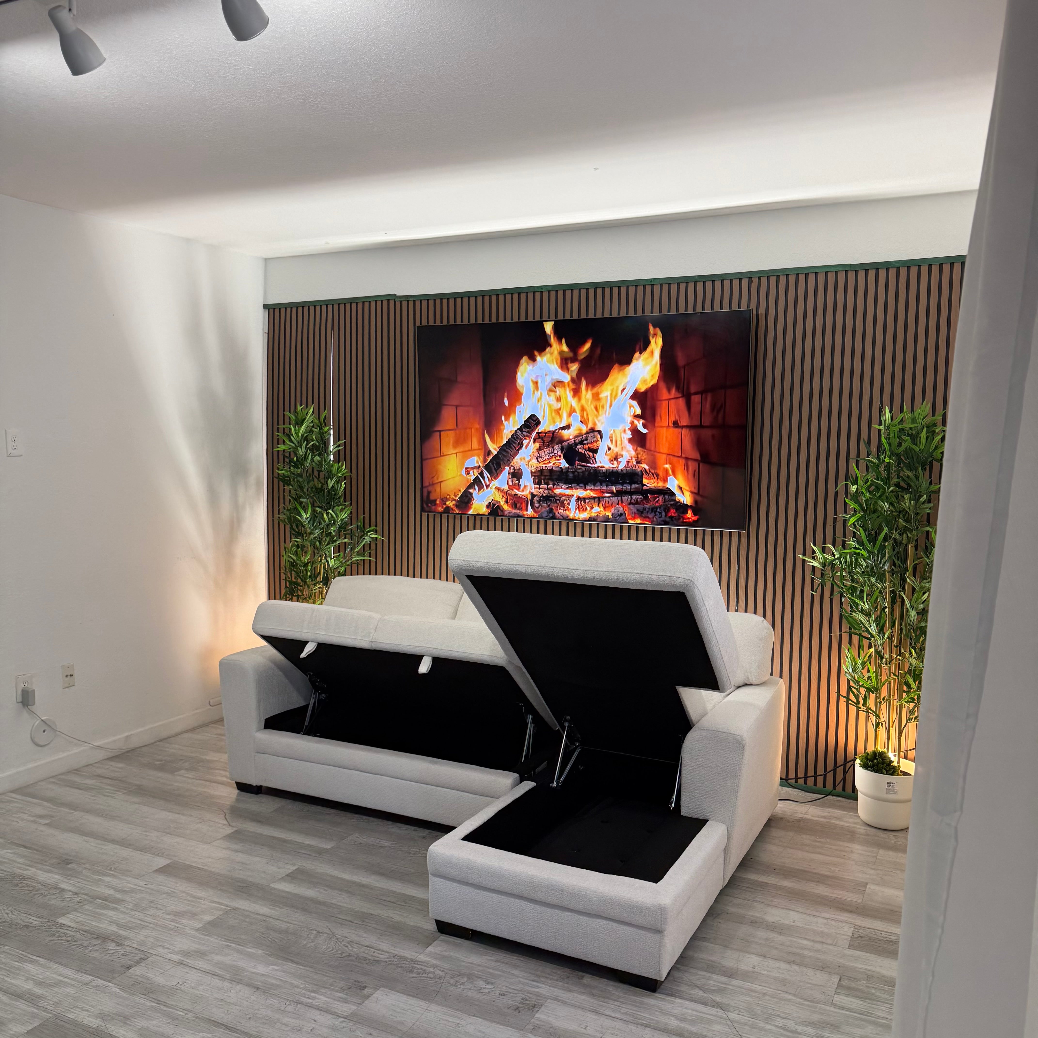 Sectional Couch Beige Full Storage