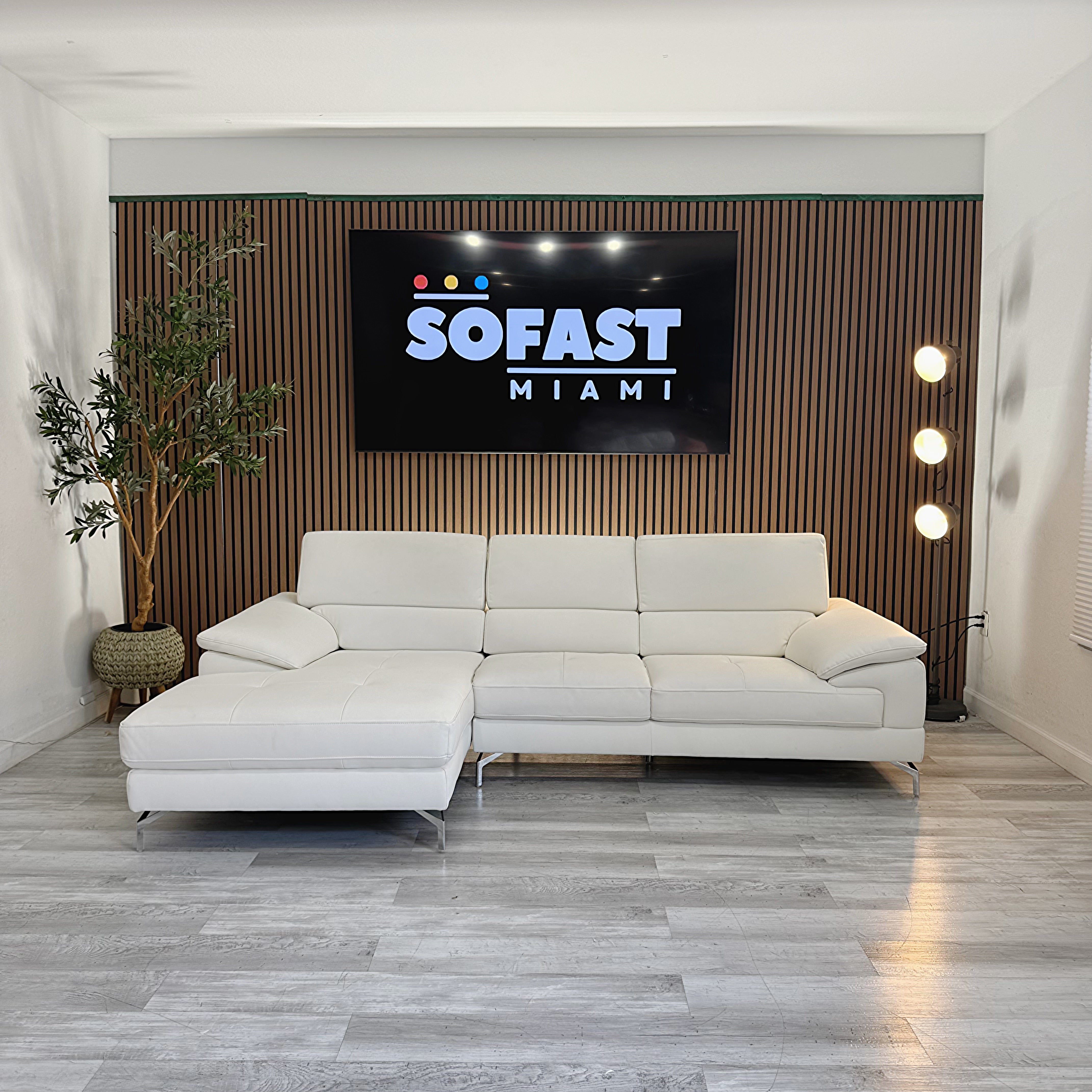 Sectional Leather L-Shaped - Left Chaise