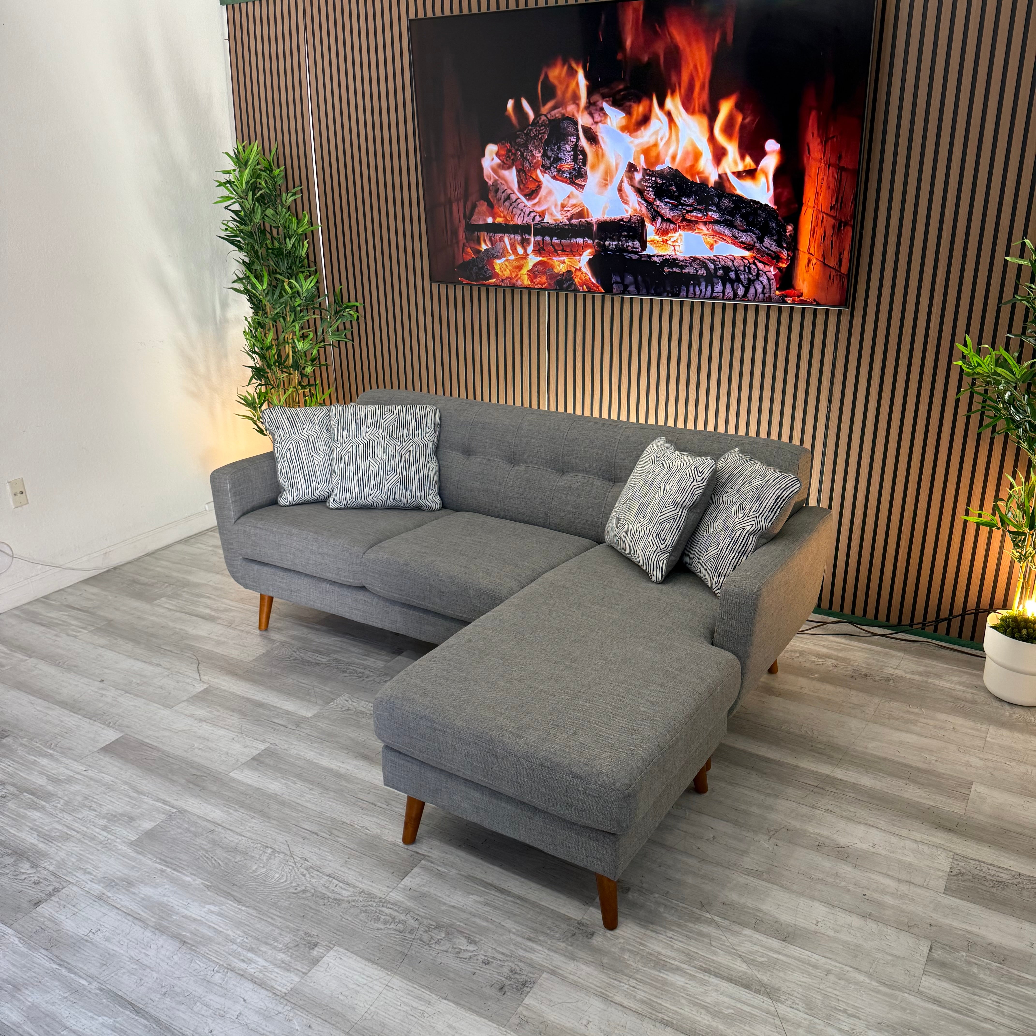 Sectional Couch Reversible Gray