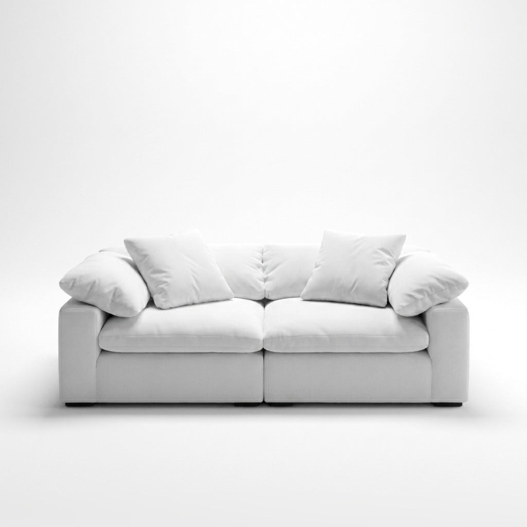 Cloud 2-Piece Modular Sofa white performance fabric - front view