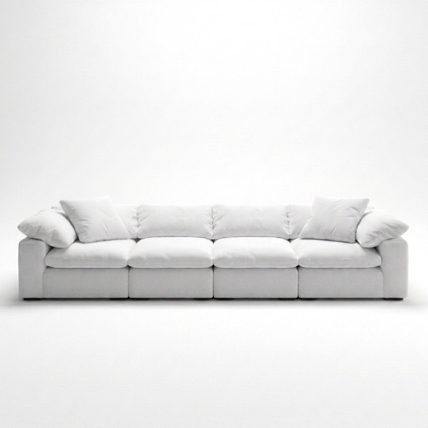 Cloud 4-Piece Classic Sectional white performance fabric - front view
