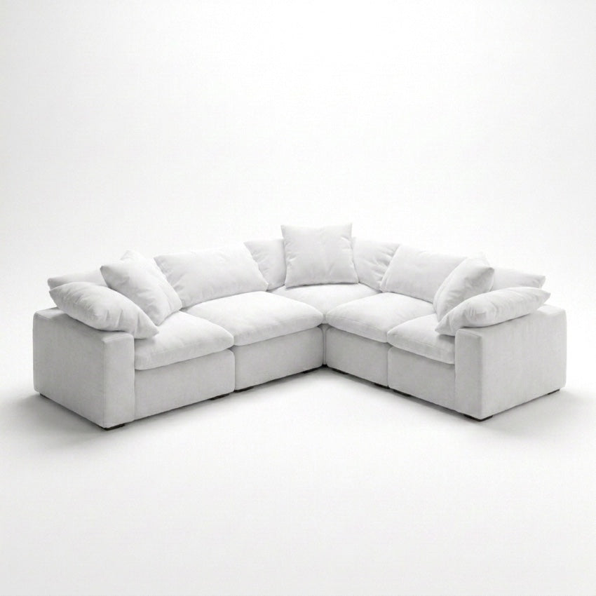Cloud 5-Piece L-Sectional white - diagonal view