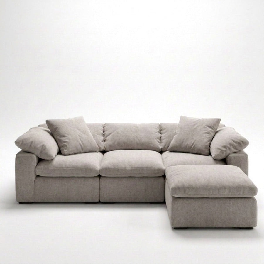 Cloud 4-Piece + Ottoman - Gray