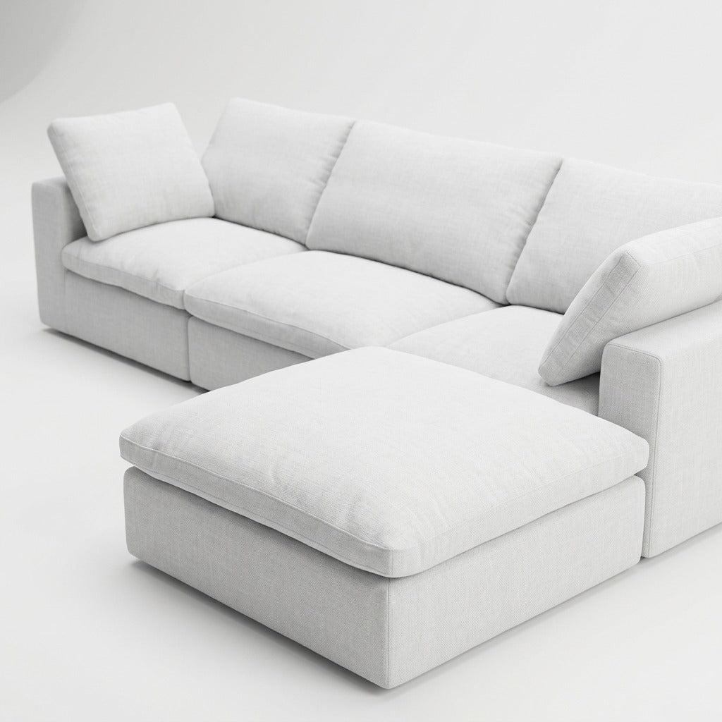Storage 4-Piece Chaise Sectional - fabric and lift-top storage detail