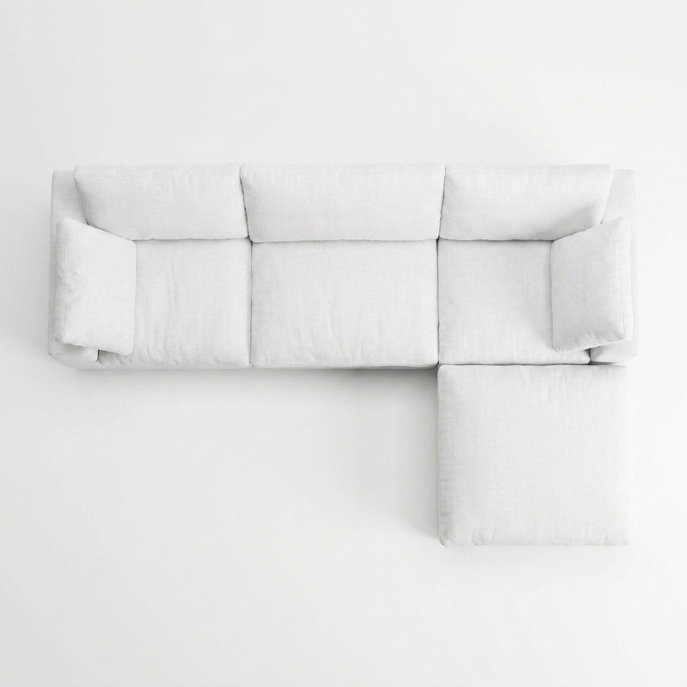 Storage 4-Piece Chaise Sectional white - top view
