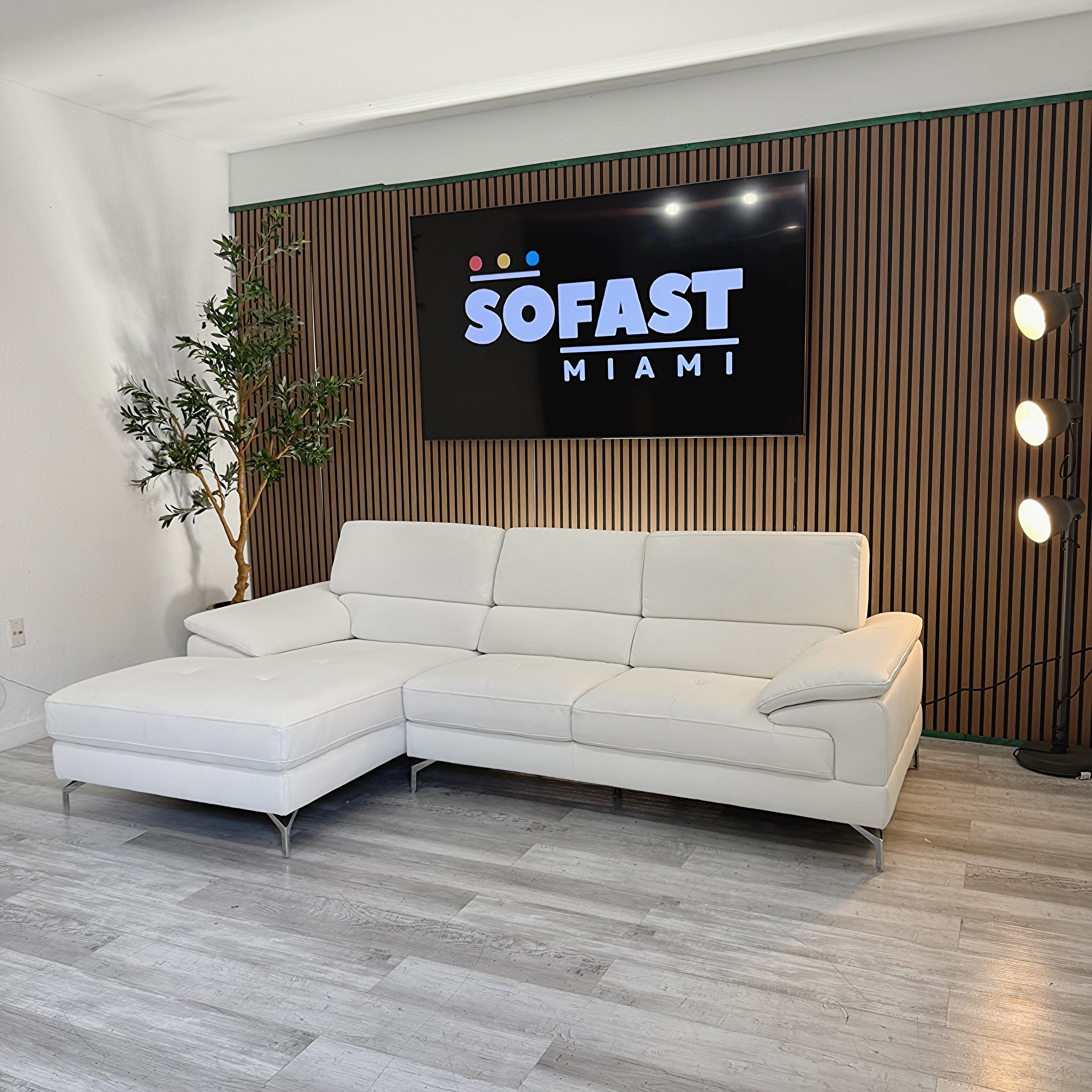 Sectional Leather L-Shaped - Left Chaise