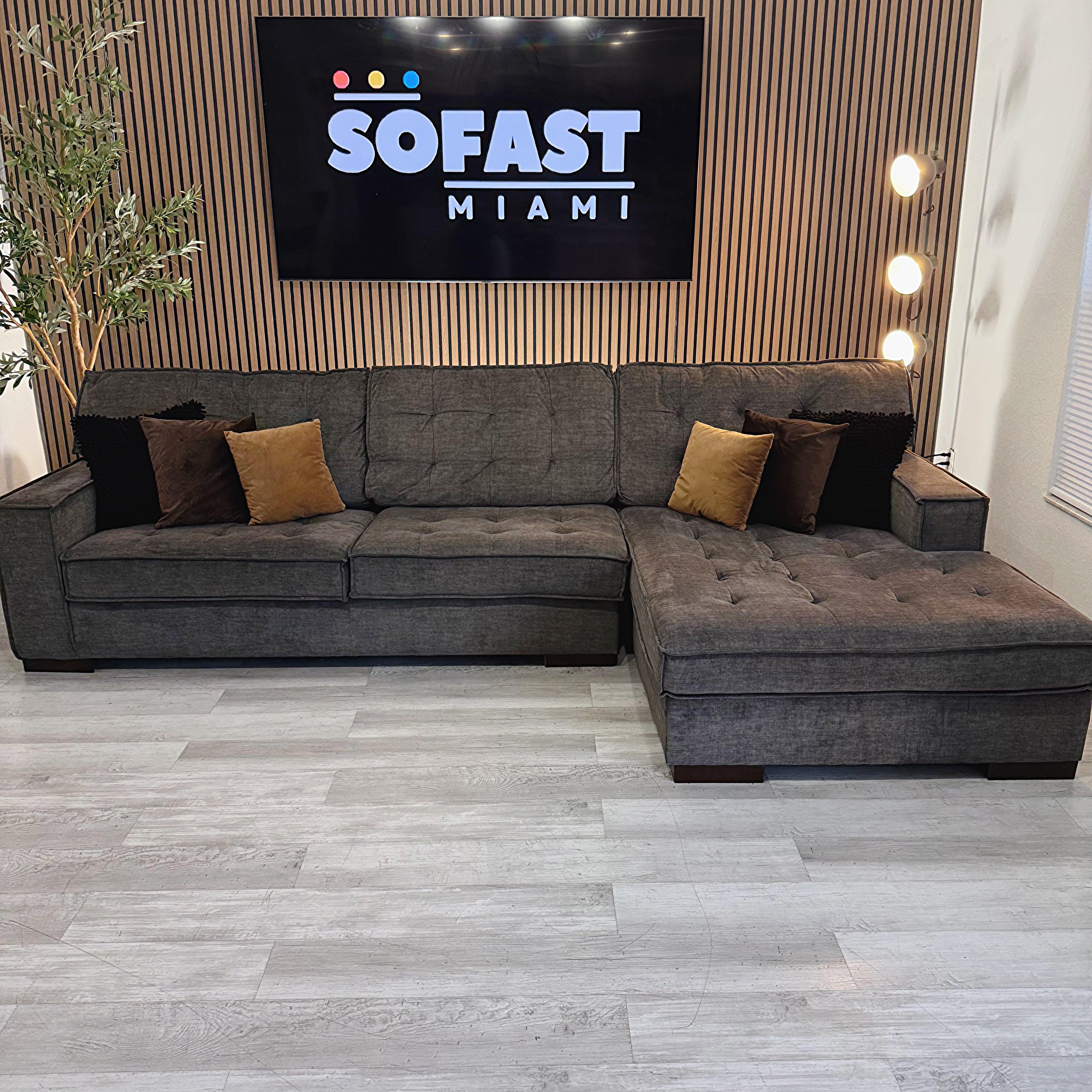 Sectional Couch Microfibre Gray