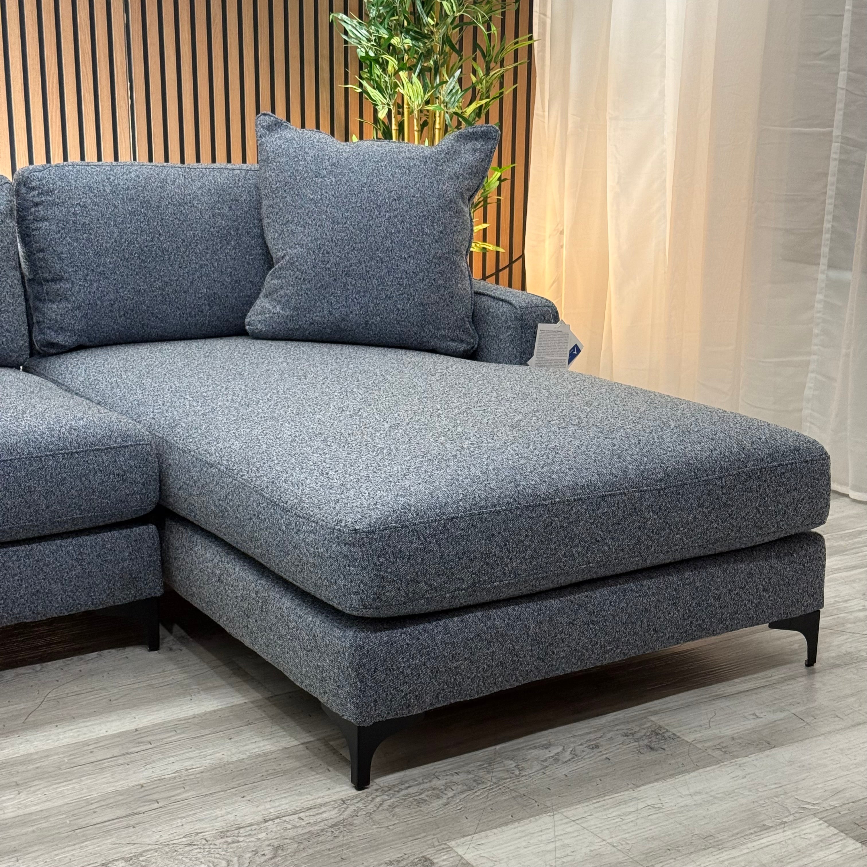 Blue Fabric Sectional Couch