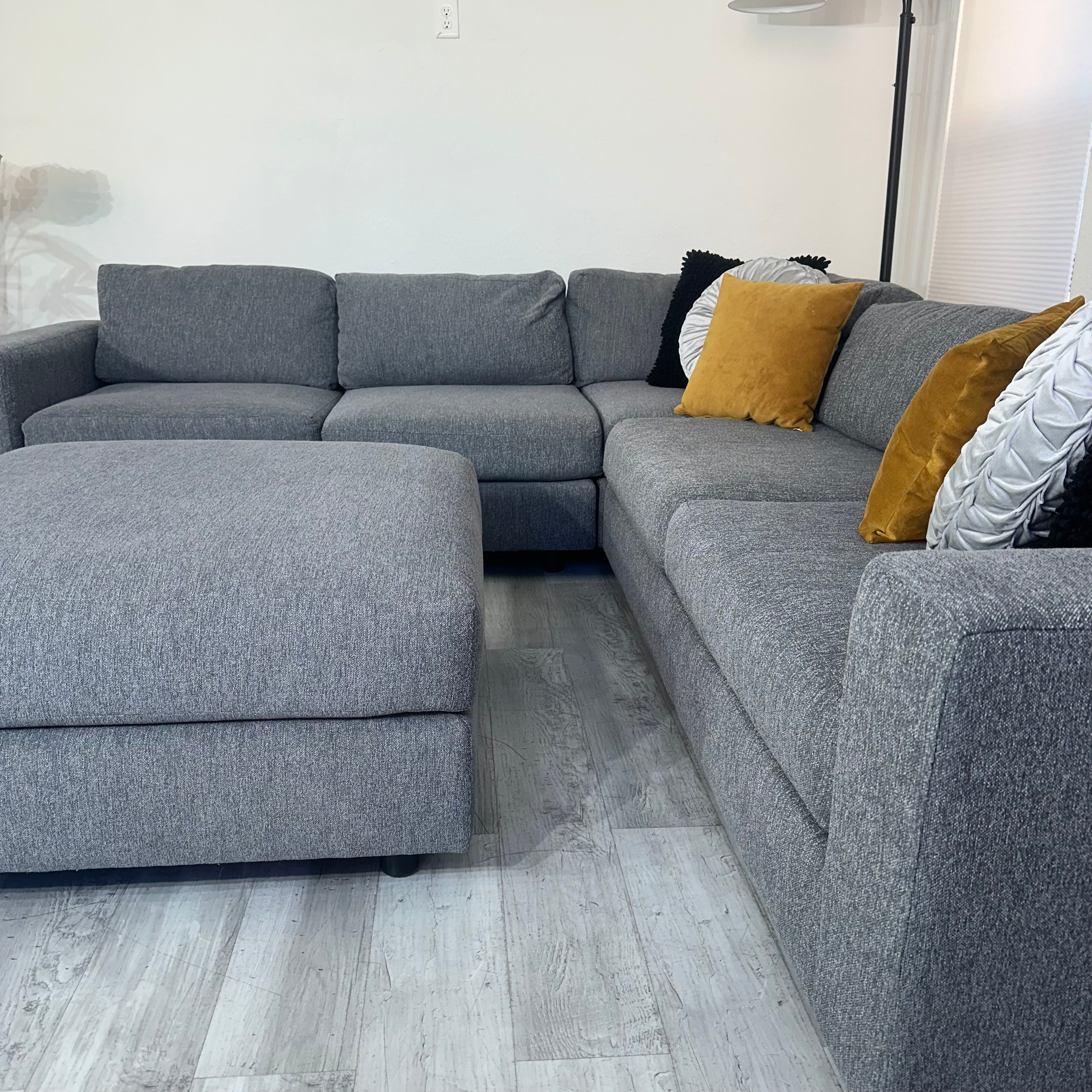 Sectional Couch L-Shaped & Ottoman 4pcs