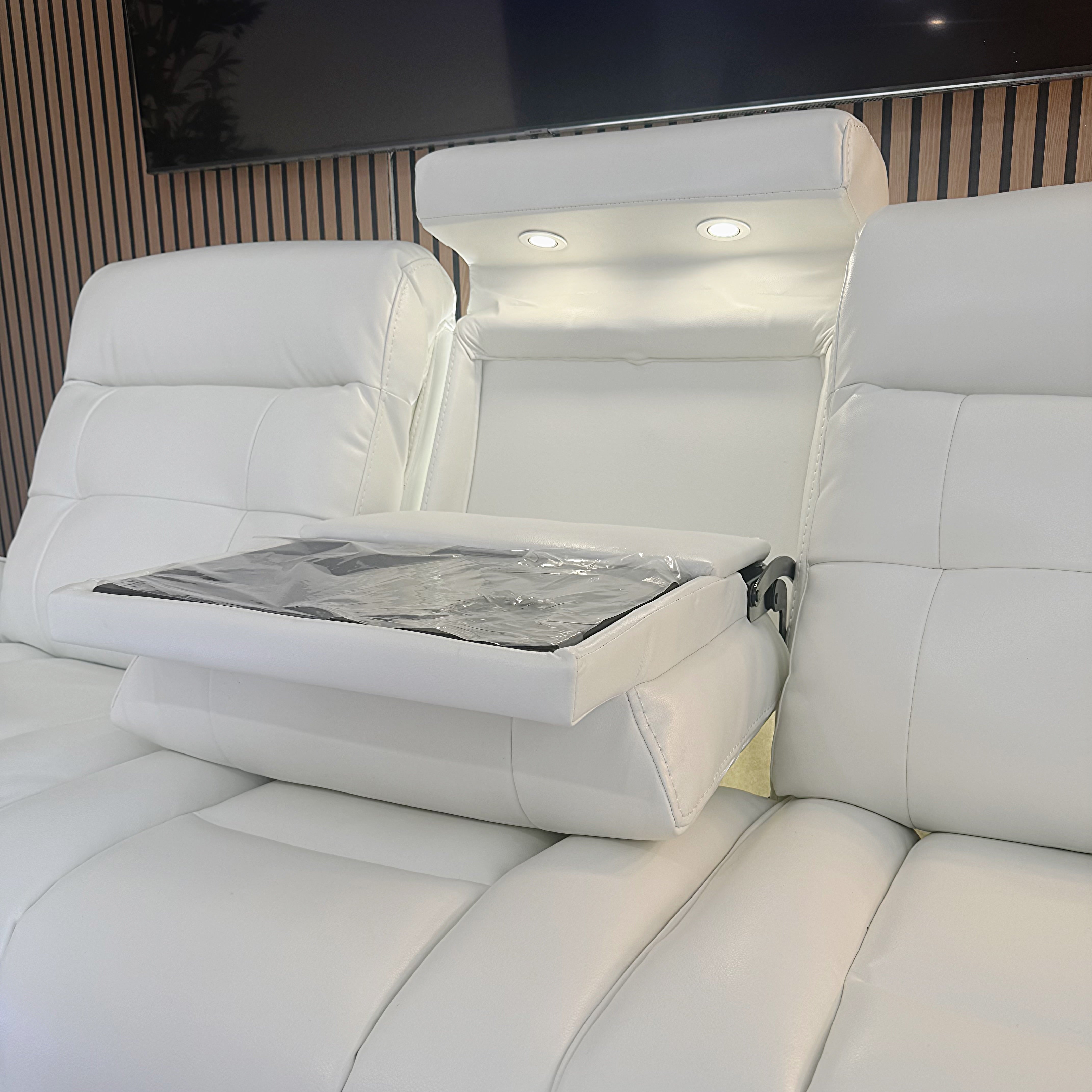 Omega White Micro Power Reclining Sofa