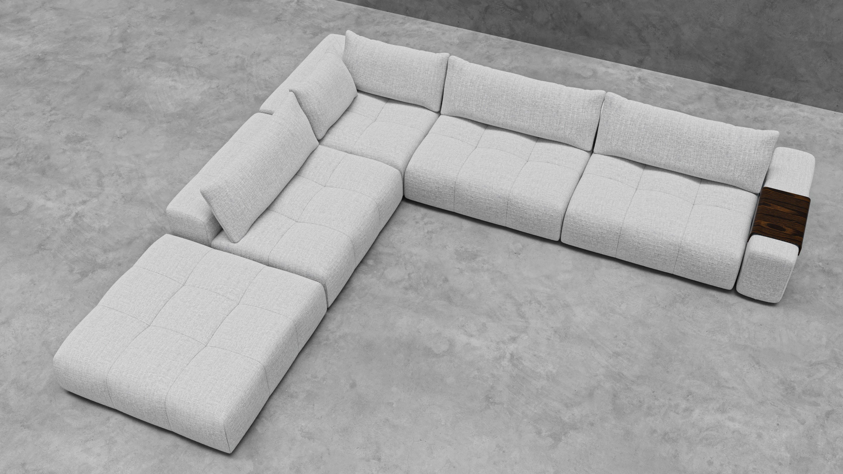 COZY Modular 4 Seater & Ottoman + Armrest Table