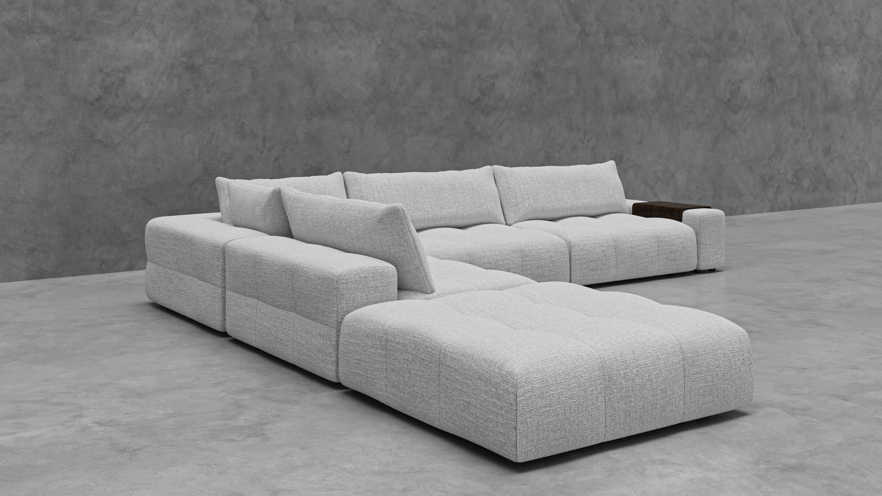 COZY Modular 4 Seater & Ottoman + Armrest Table