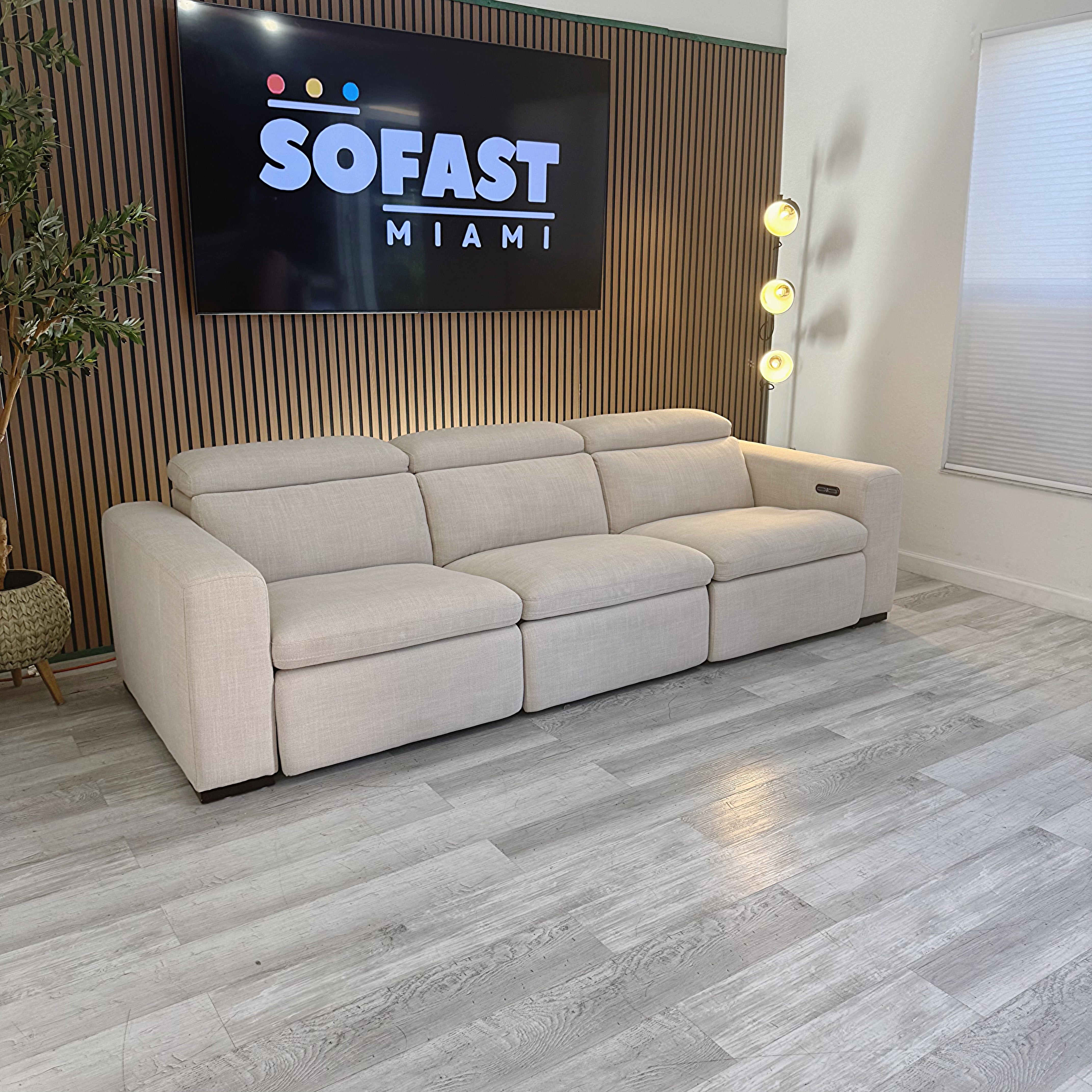 Sectional Couch Power Recliner – Light Gray