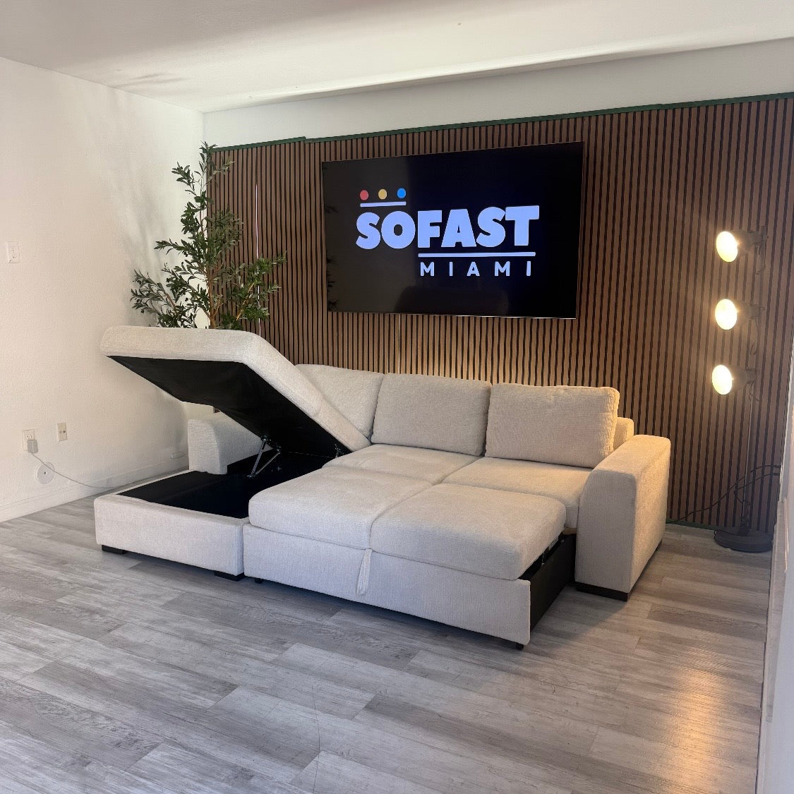 Sectional Couch Sleeping – Off White – Like New