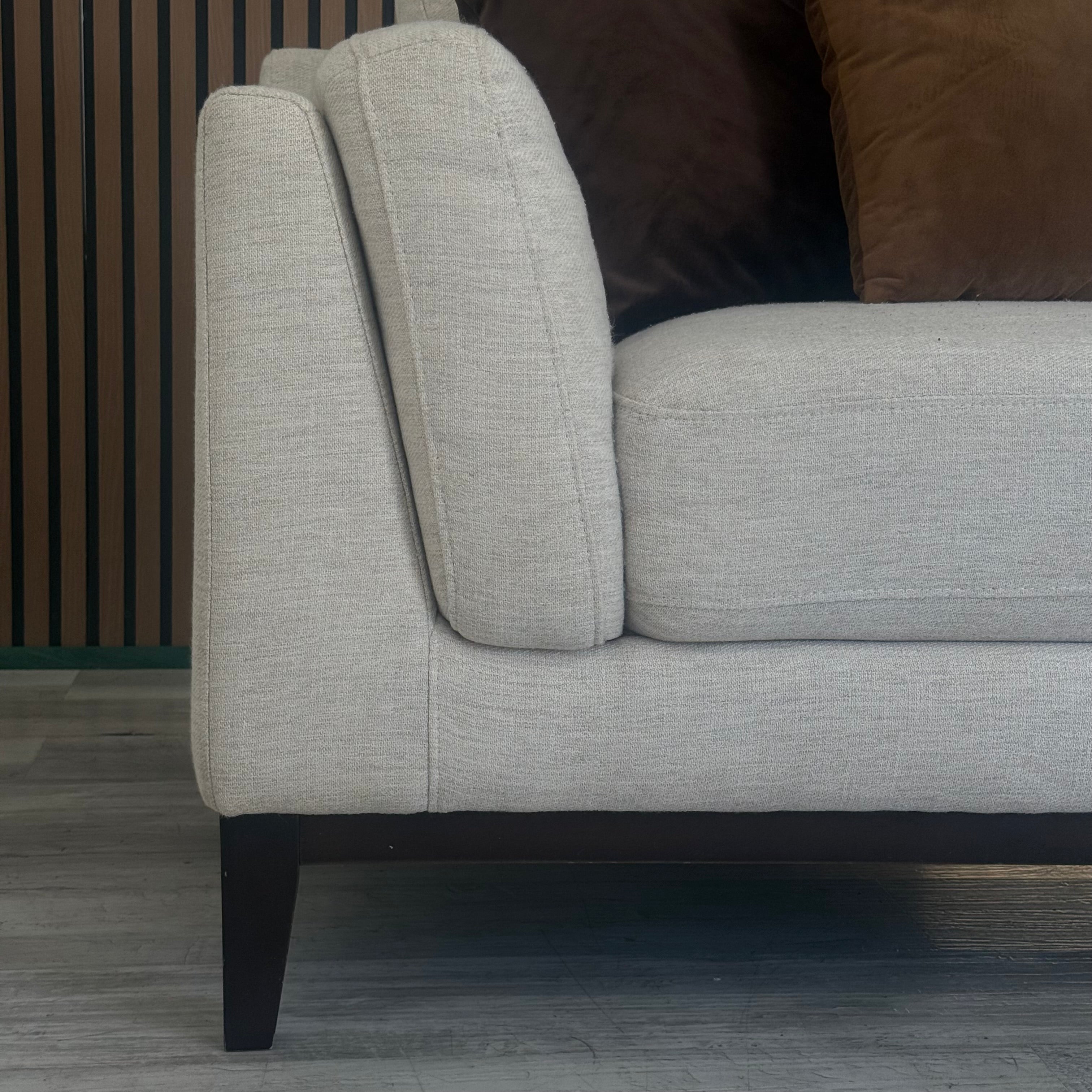 Sectional Couch Ivory Linen Modern Chaise