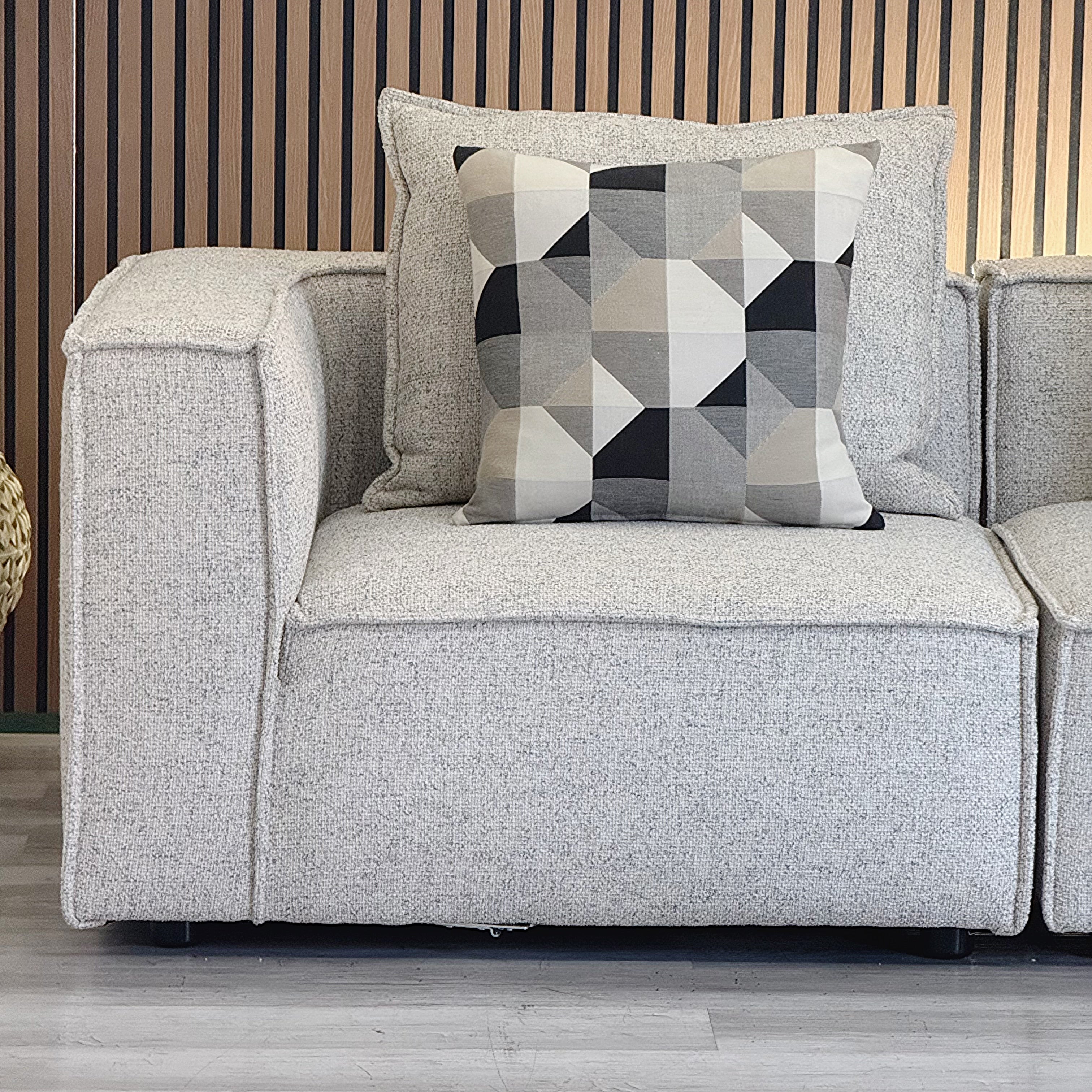 Tatum Gray Fabric 3-Piece Modular Sofa