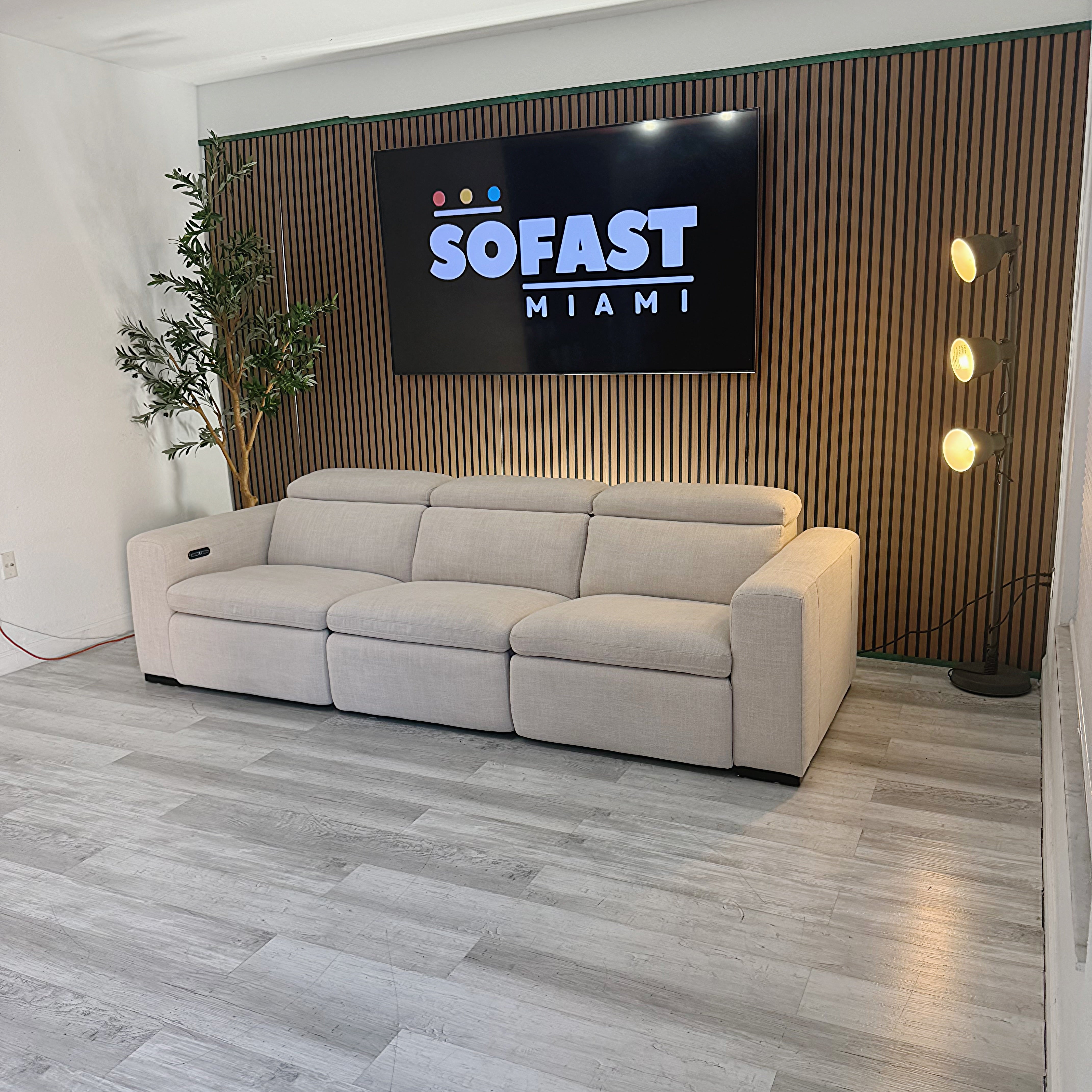 Sectional Couch Power Recliner – Light Gray