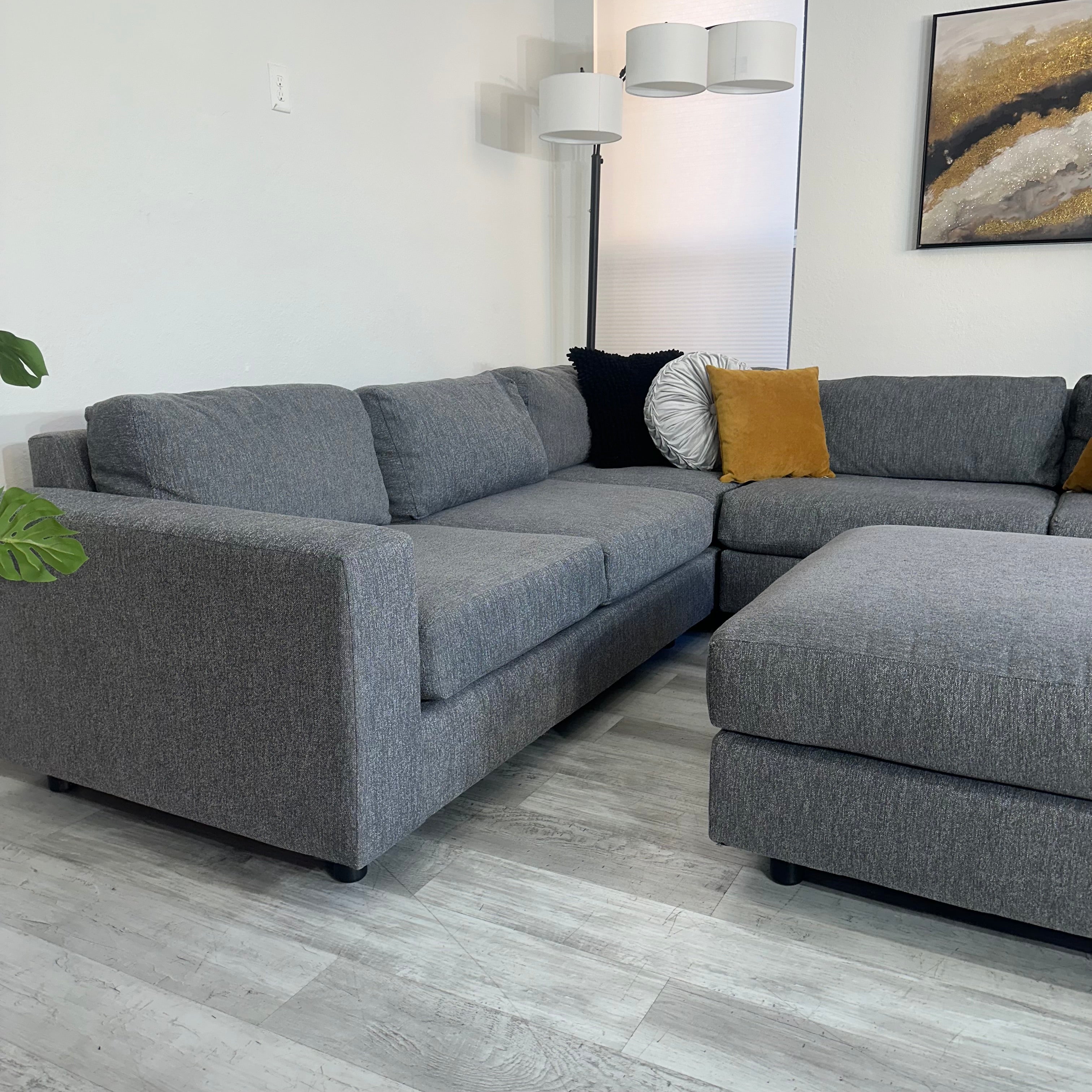 Sectional Couch L-Shaped & Ottoman 4pcs