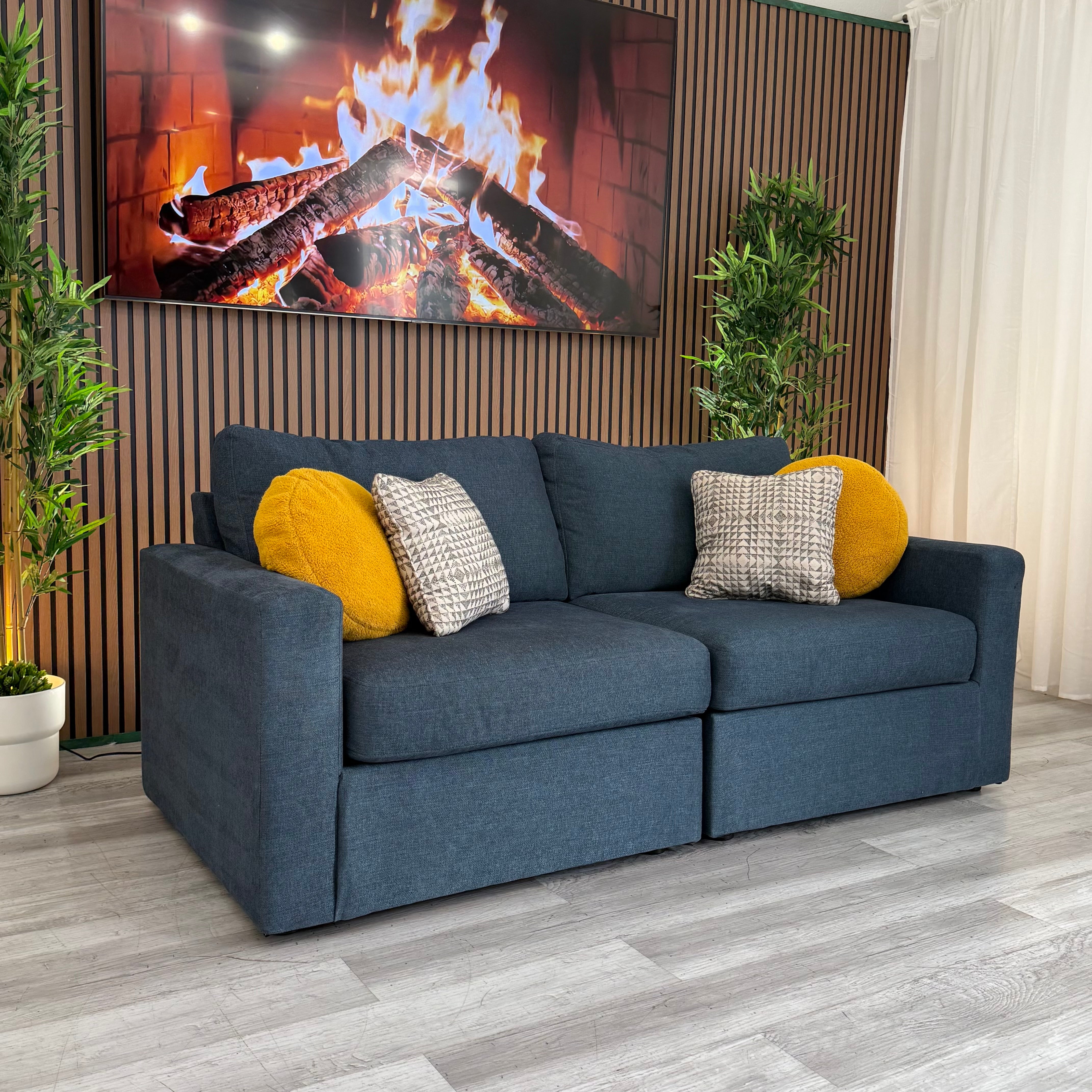 Sectional Couch 2 Piece – Navy Blue