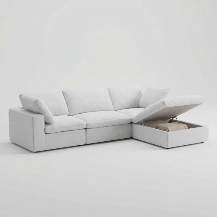 Storage 4-Piece Chaise Sectional - lift-top storage in motion