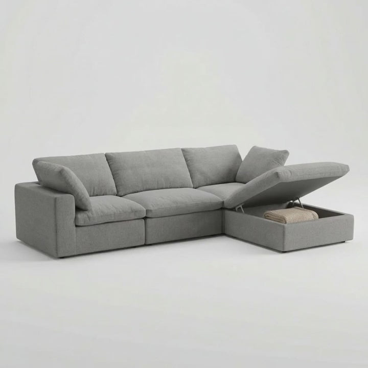 Storage 4-Piece Chaise Sectional - washable covers in motion