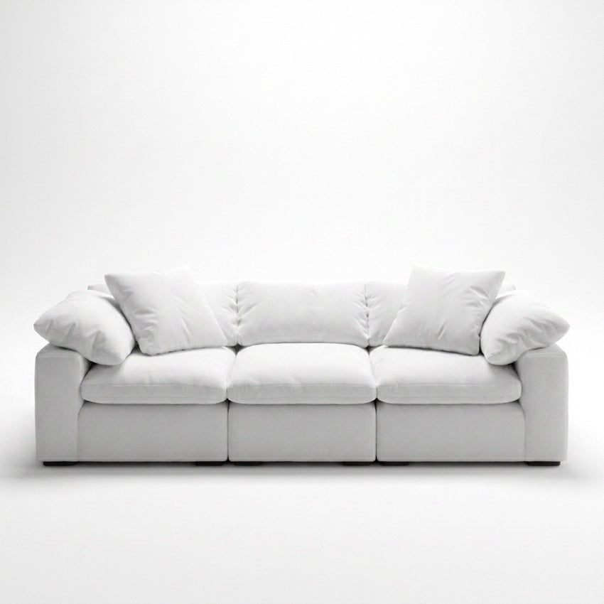 Cloud 3-Piece Modular Sofa white performance fabric - front view