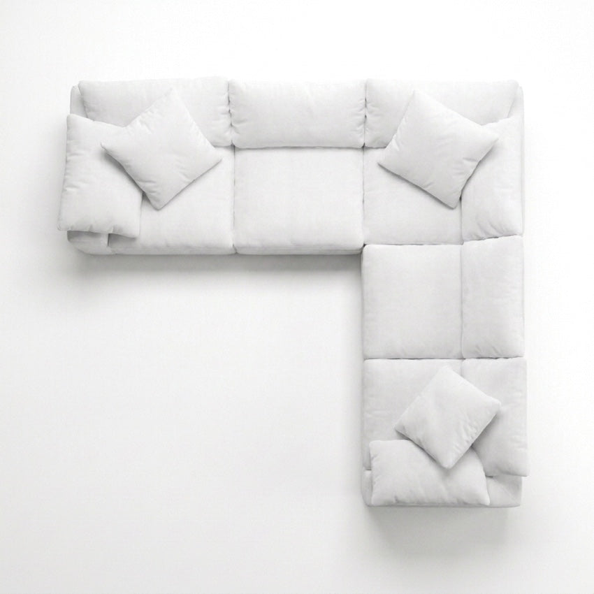 Cloud 5-Piece L-Sectional white - top view