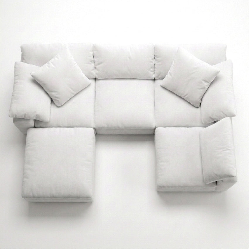 Cloud 5-Piece Sectional white - top view