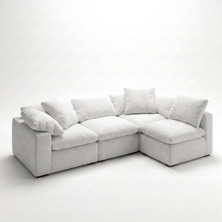 Cloud 4-Piece L-Sectional white - diagonal view