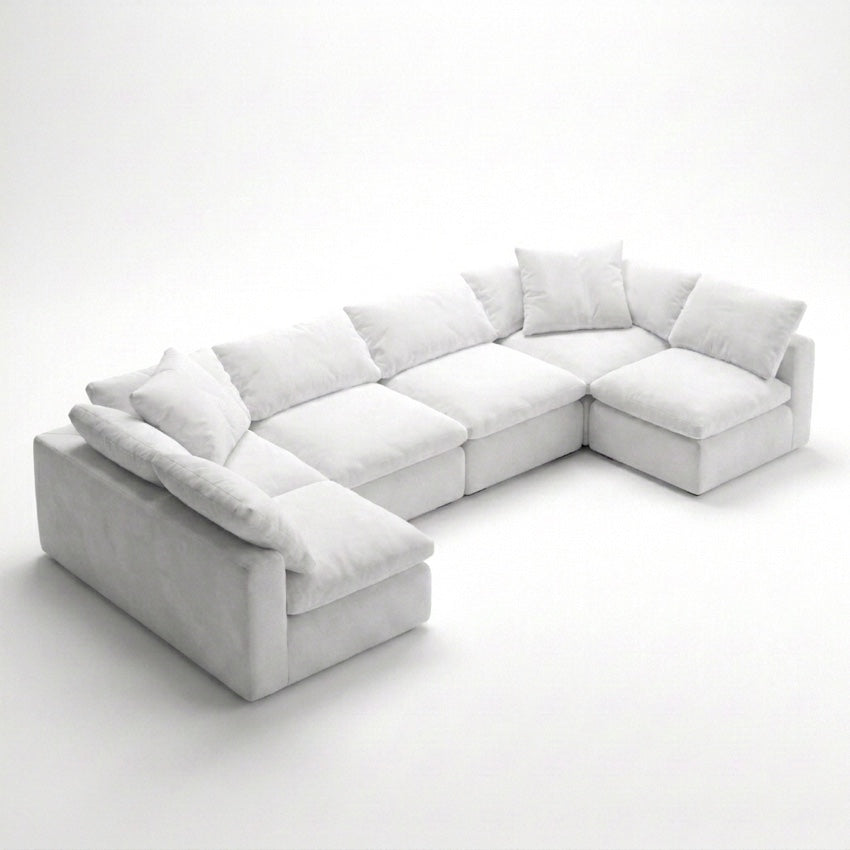 Cloud U-Sectional 6-Piece white - diagonal view