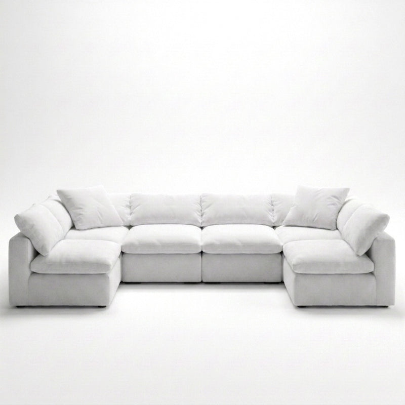 Cloud 6 Piece Modular + 2 Armless White