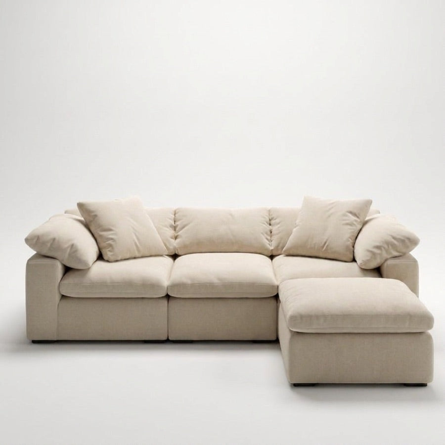 Cloud 4-Piece + Ottoman - Ivory