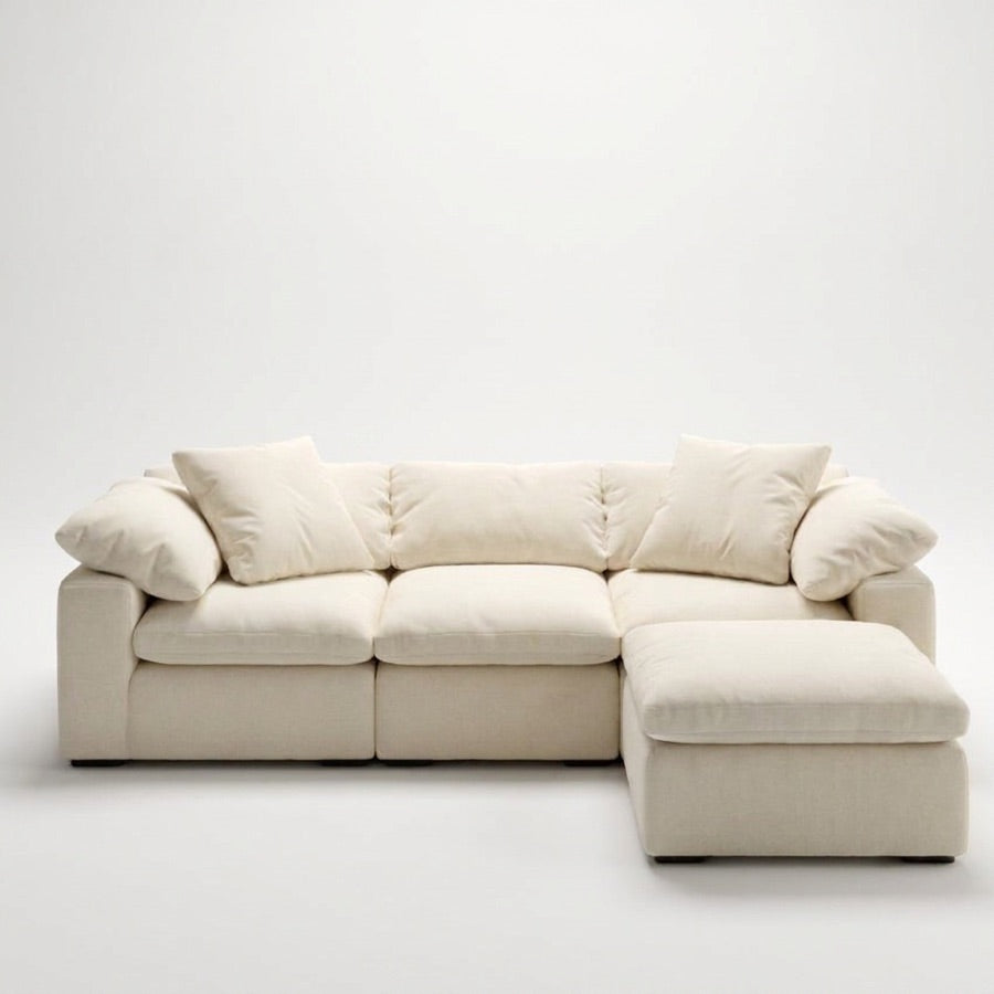 Cloud 4-Piece + Ottoman - Off-White