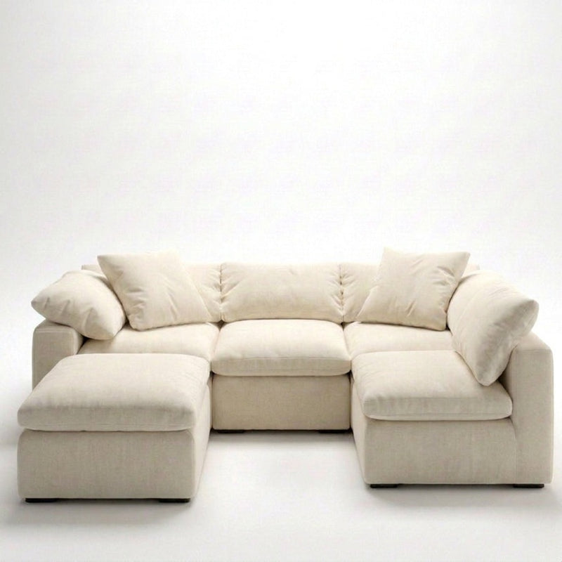 Cloud 5 Piece Modular + Ottoman Off-White