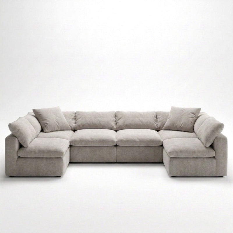 Cloud 6 Piece Modular + 2 Armless Gray
