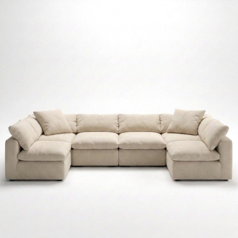 Cloud 6 Piece Modular + 2 Armless Ivory