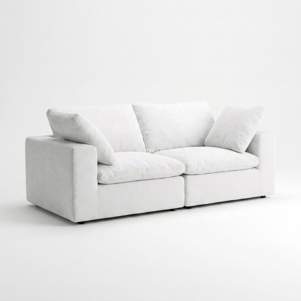 Storage 2-Piece Modular Sofa white - three-quarter view