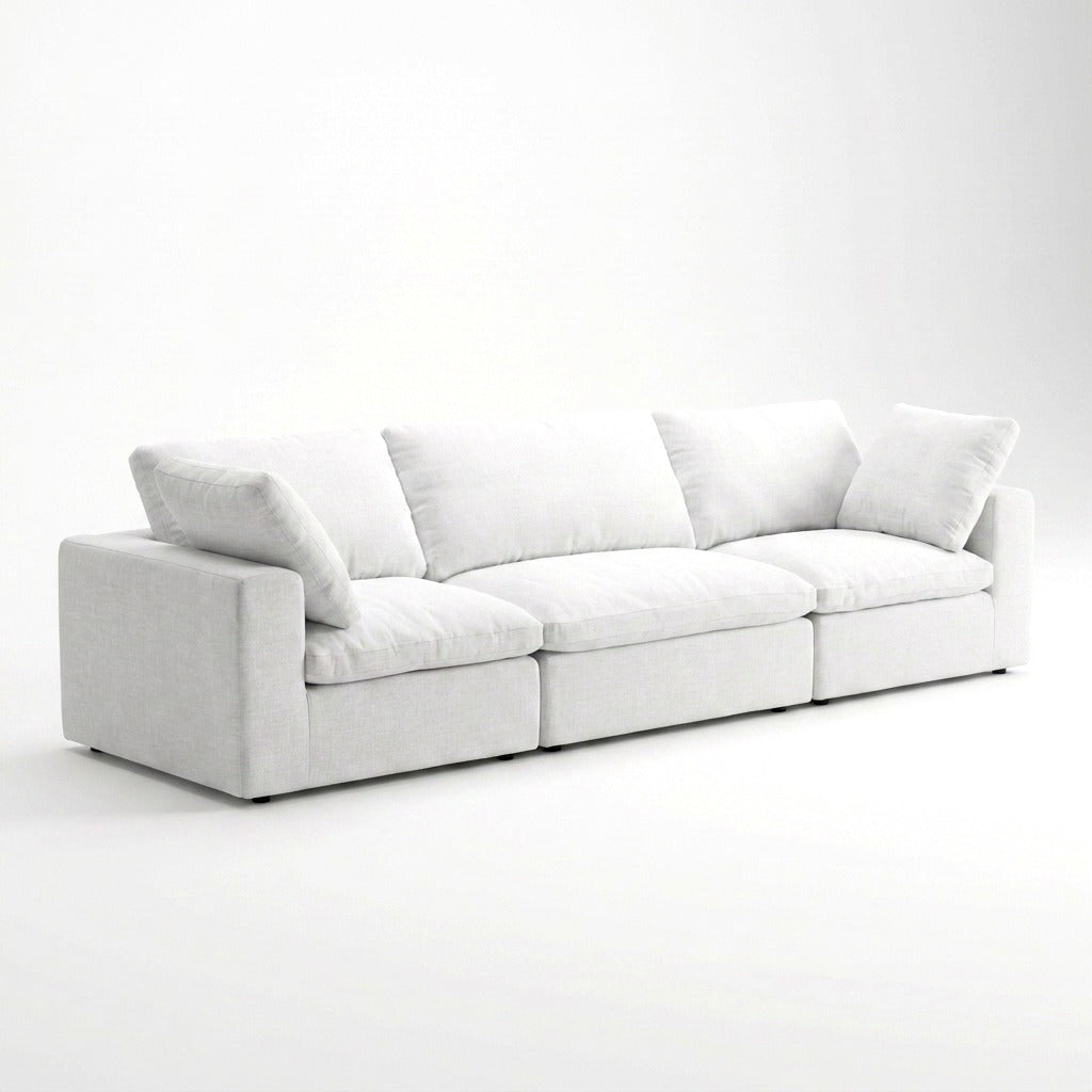 Storage 3-Piece Modular Sofa white - three-quarter view